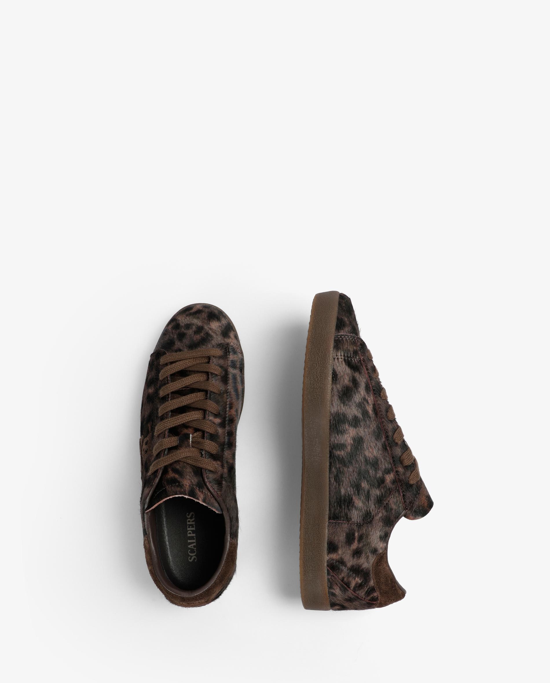 Sapatilhas de Estilo Retro em Pele Animal Print com Acabamento em Pelo Multicolor-8