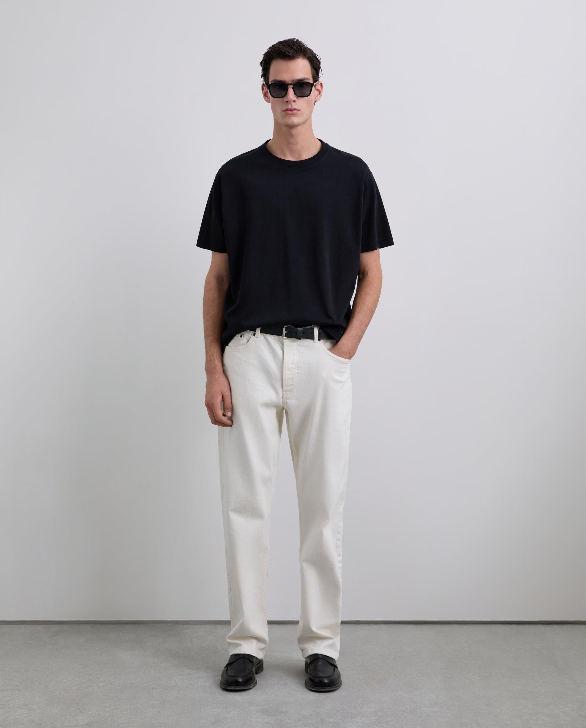 T-shirt de Manga Curta Básica Relaxed Fit Preto-2