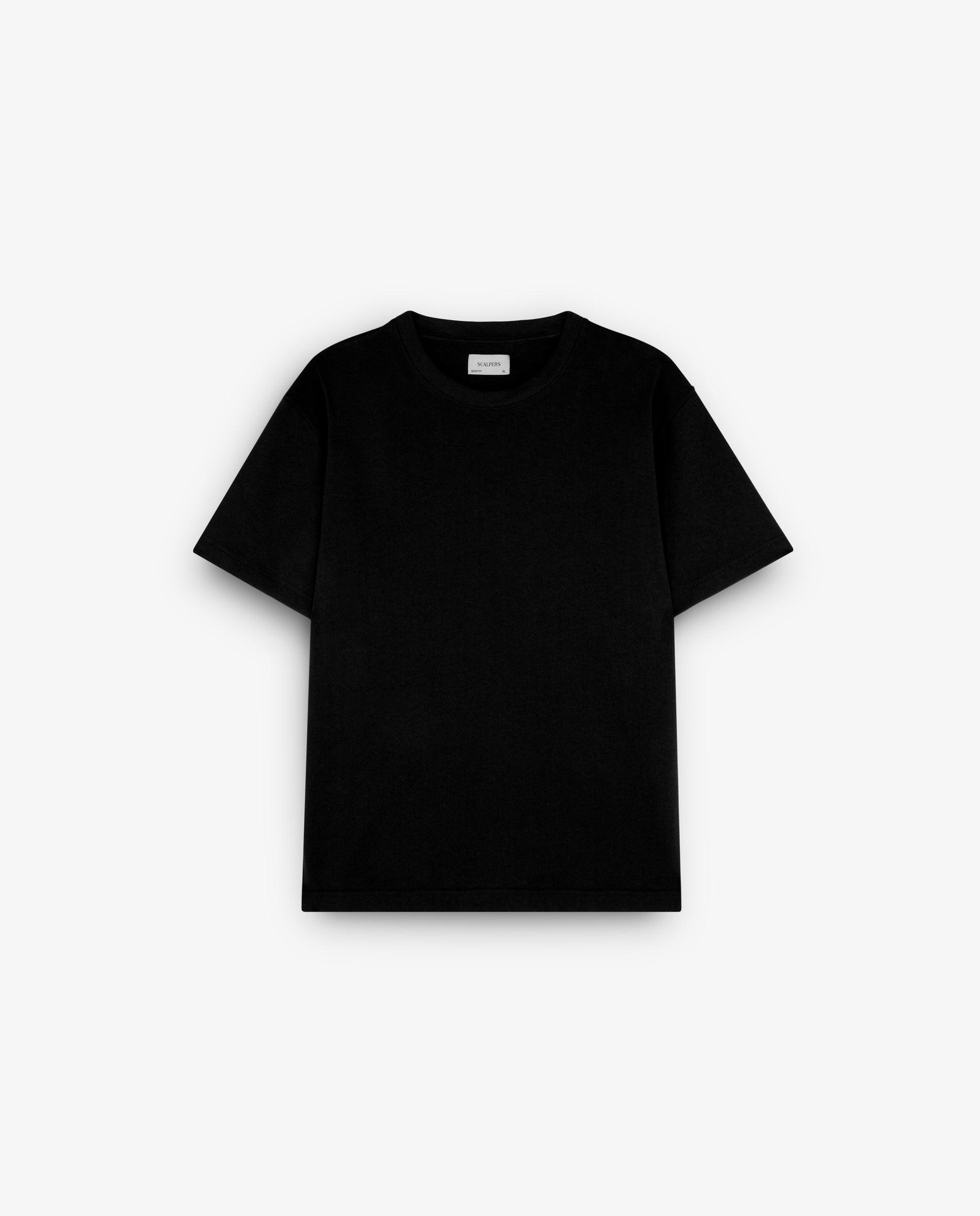 T-shirt de Manga Curta Básica Relaxed Fit Preto-5