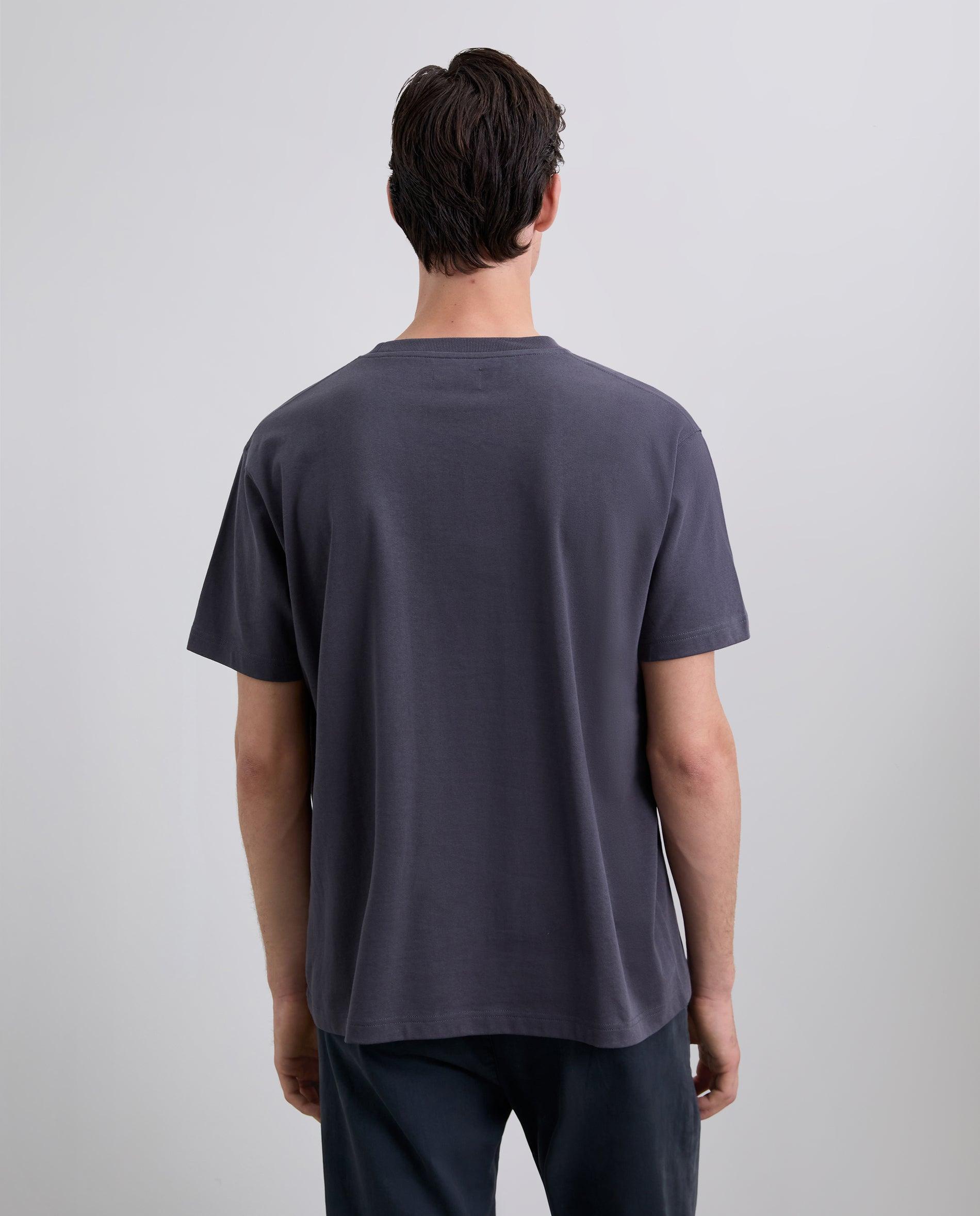 T-shirt de Manga Curta Básica Relaxed Fit Antracite-3