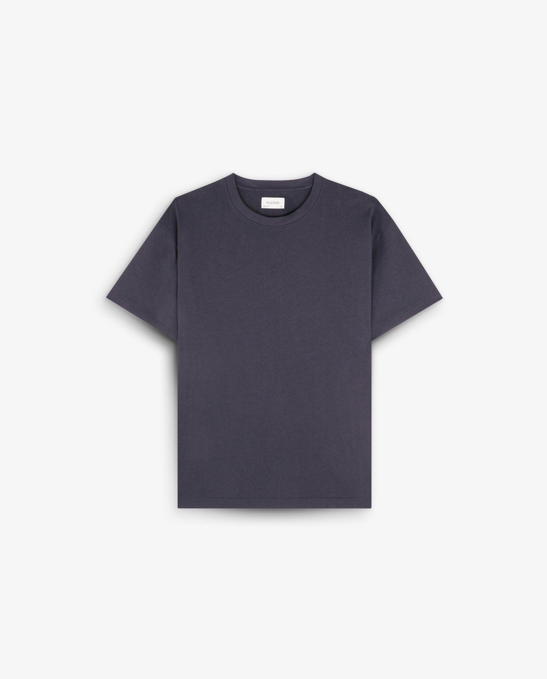 T-shirt de Manga Curta Básica Relaxed Fit Antracite-5