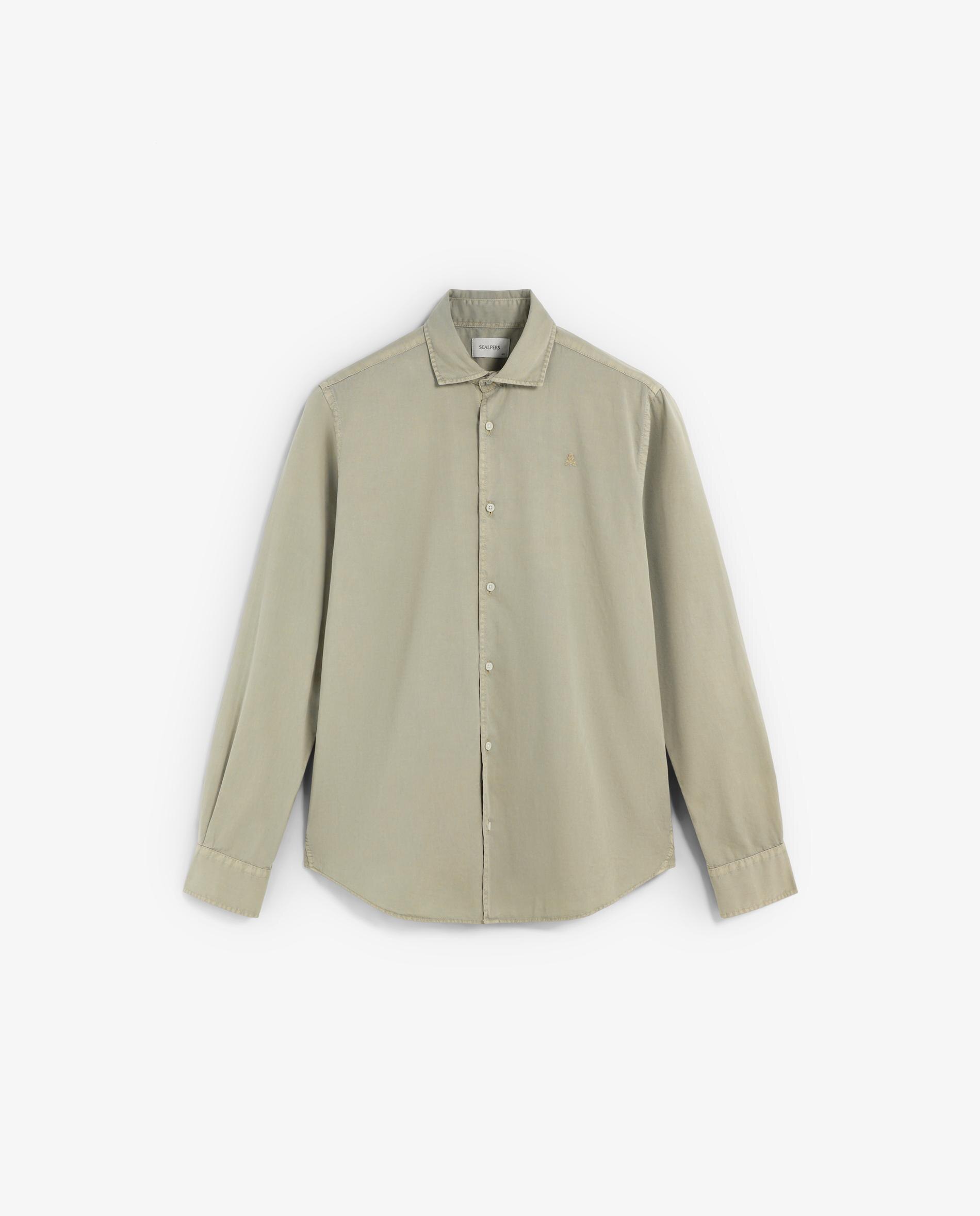 Camisa de Algodão Regular Fit Caqui-6