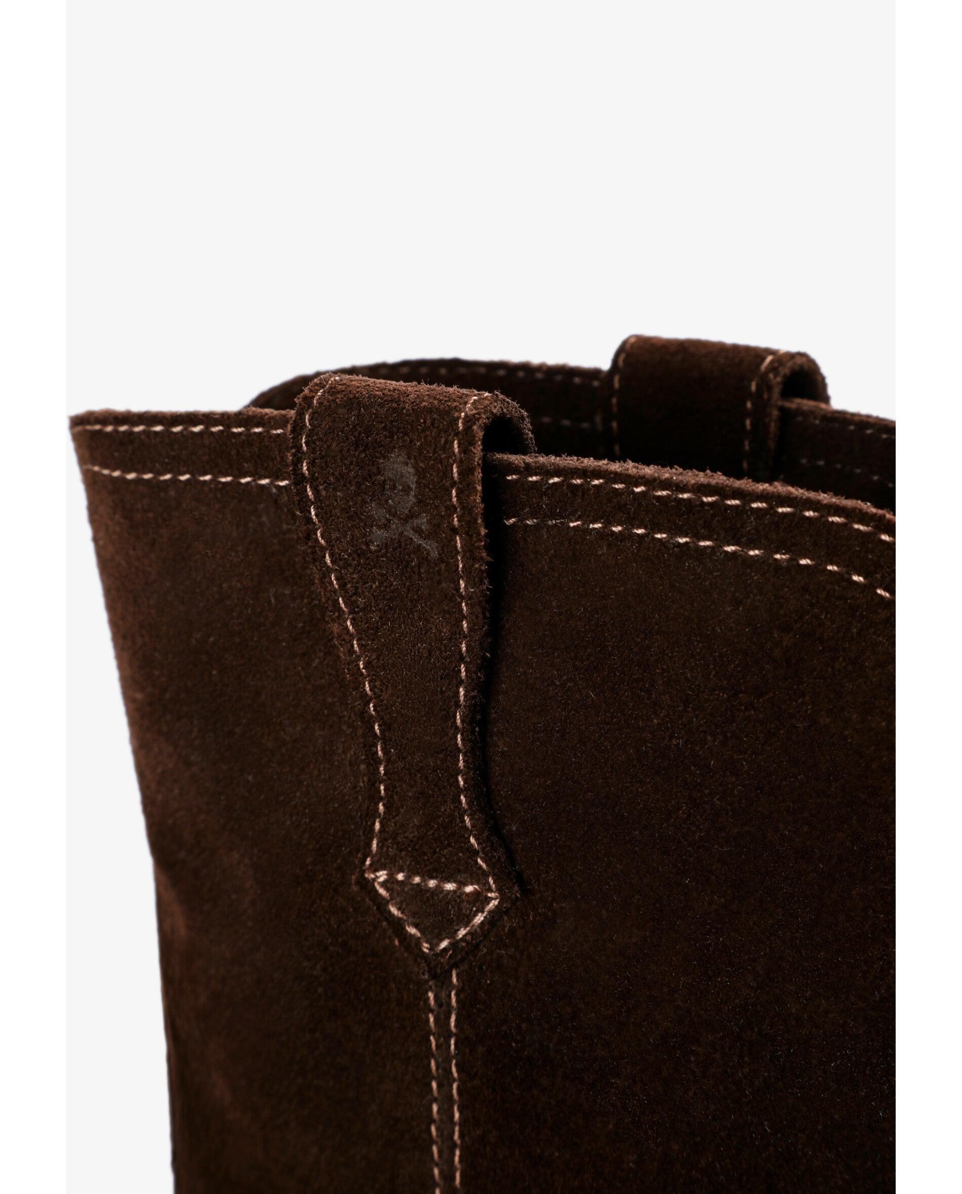 Botas Cowboy de Couro de Cano Médio Castanho-6