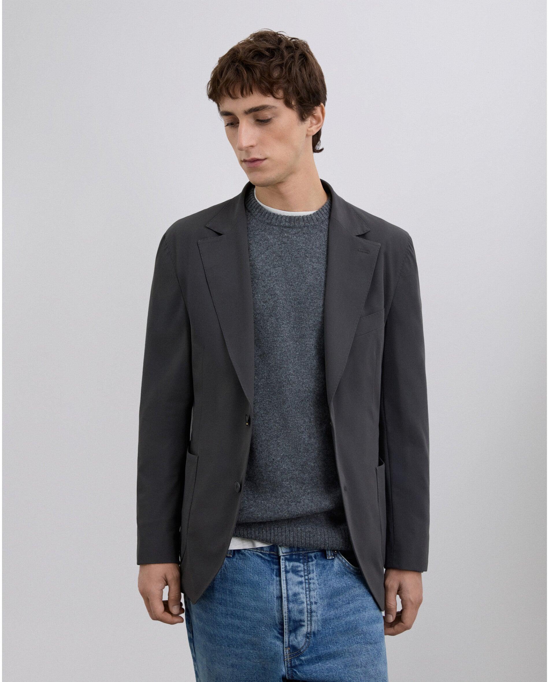 Blazer com Lapelas em V e Bolsos de Patch Frontais Verde-1