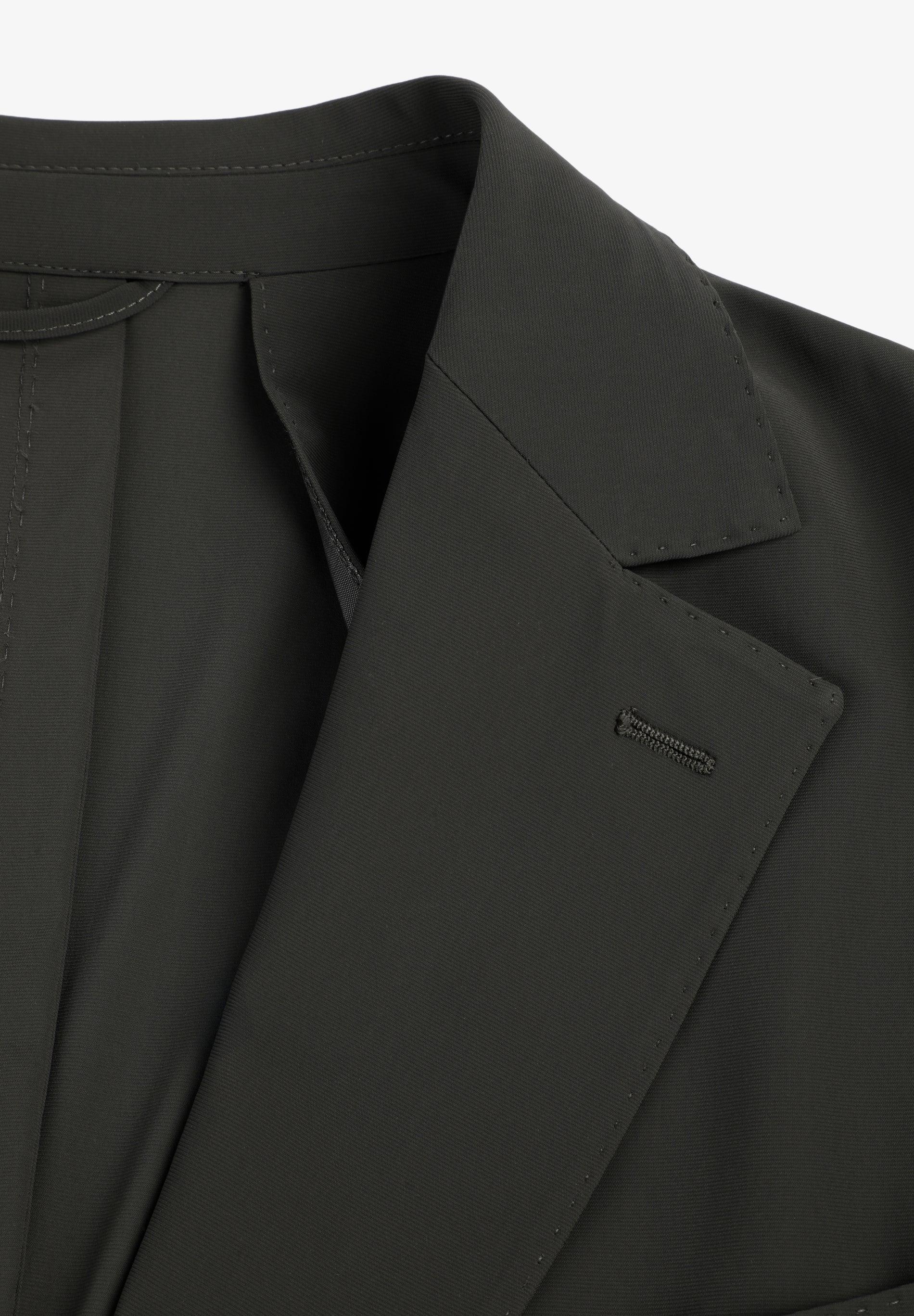 Blazer com Lapelas em V e Bolsos de Patch Frontais Verde-3