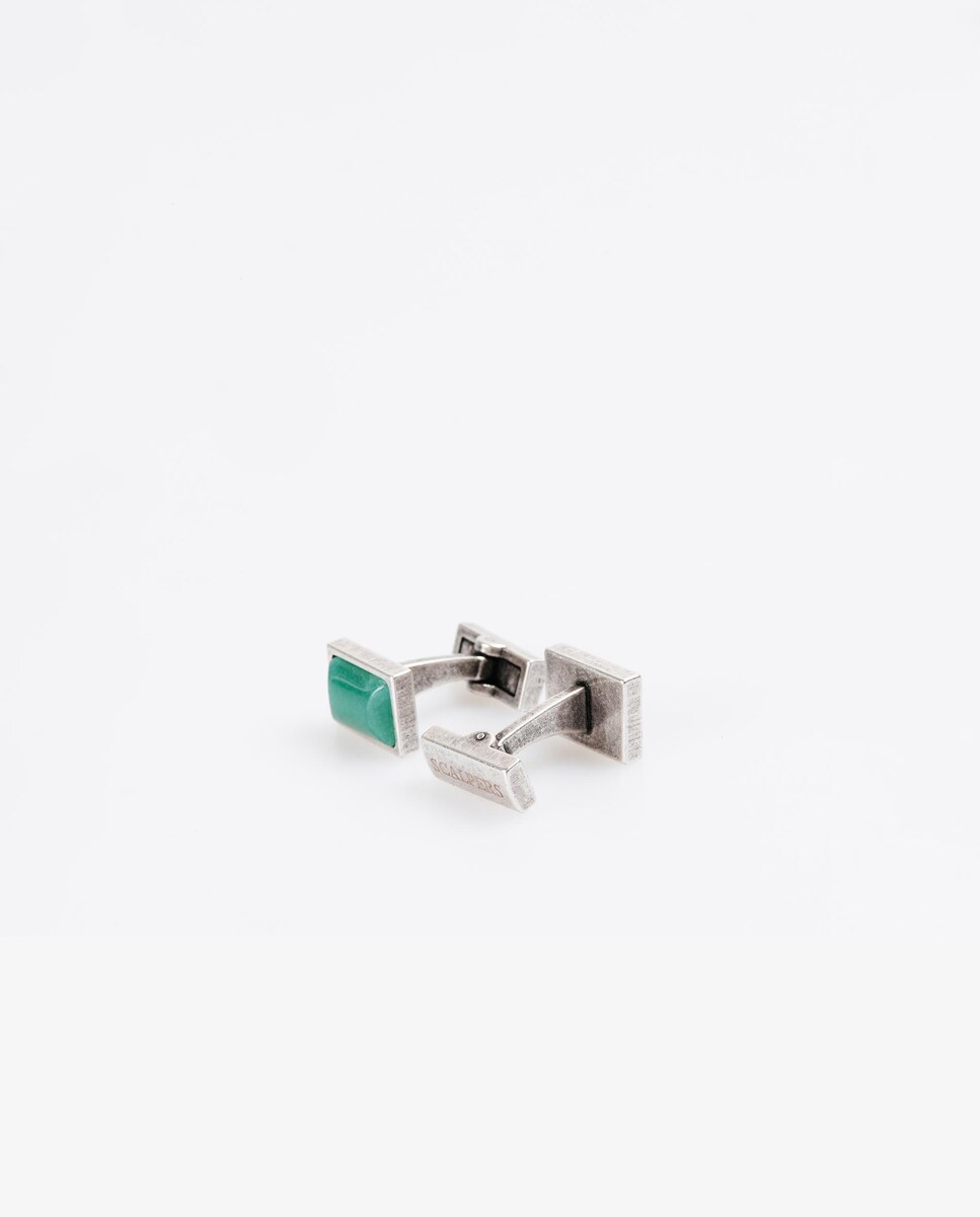 Botões de Punho Retangulares com Logo Gravado Verde-menta-3