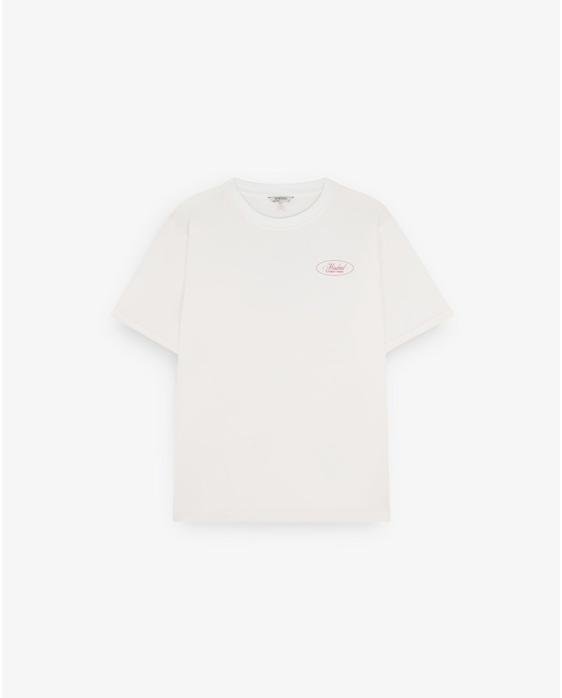 T-shirt de Manga Curta com Print Posterior Branco-5