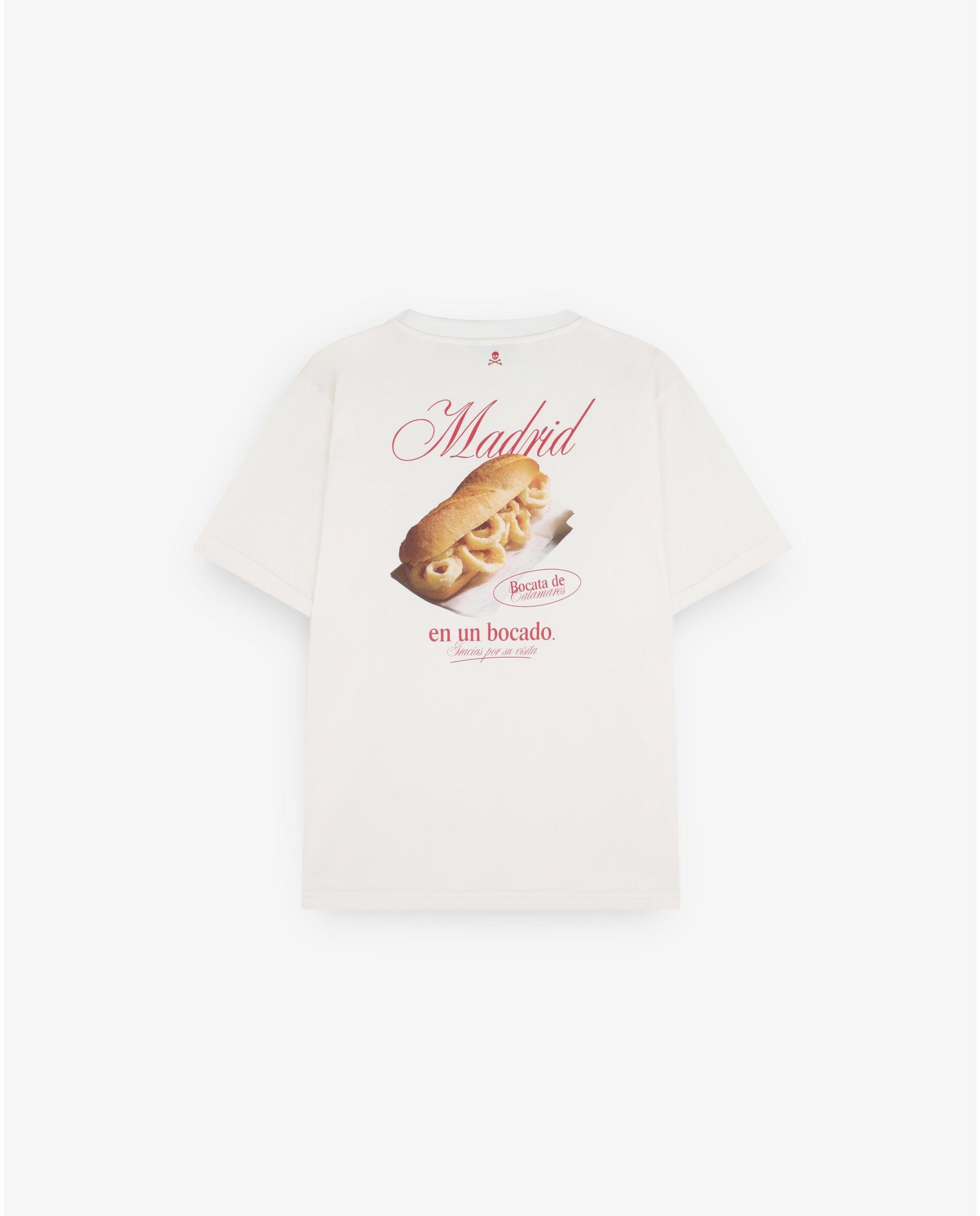 T-shirt de Manga Curta com Print Posterior Branco-6
