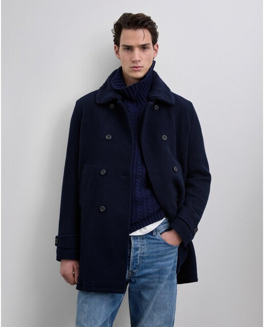 Imagem 0 de Sobretudo de Pano Liso com Botões Duplos