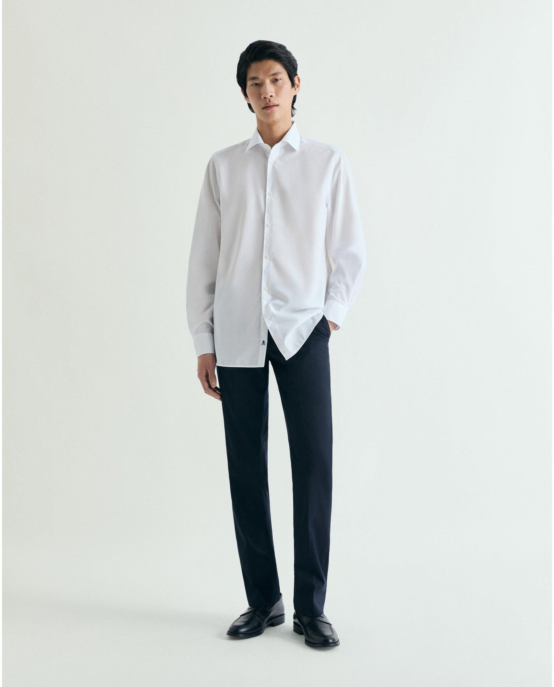 Camisa Regular Fit sem Necessidade de Engomar Branco-3
