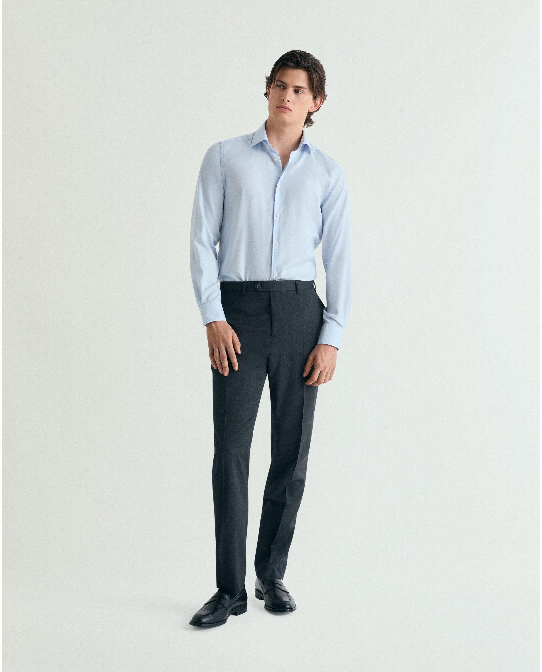 Camisa Regular Fit Lisa Azul-4