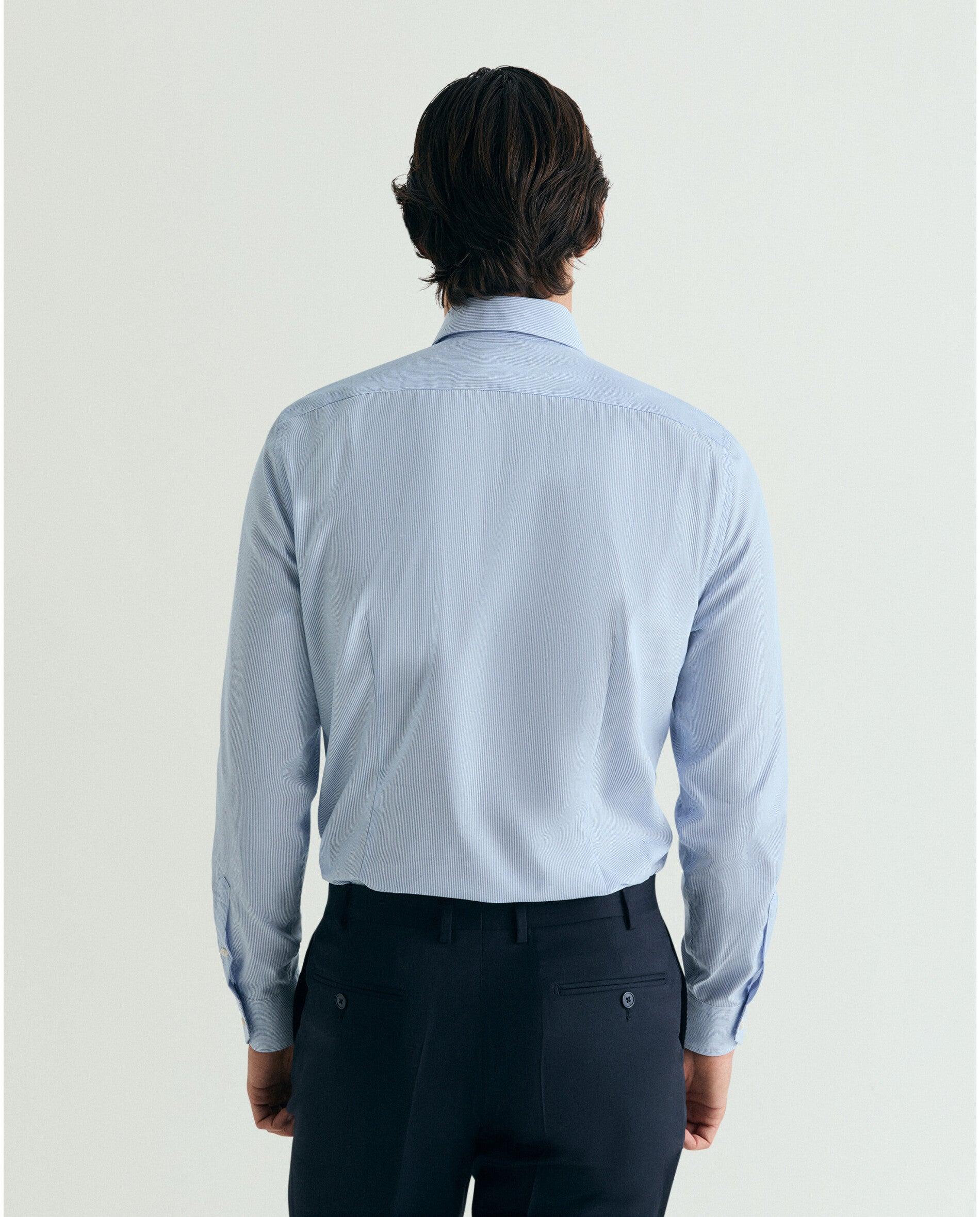 Camisa Regular Fit Às Riscas Azul-2