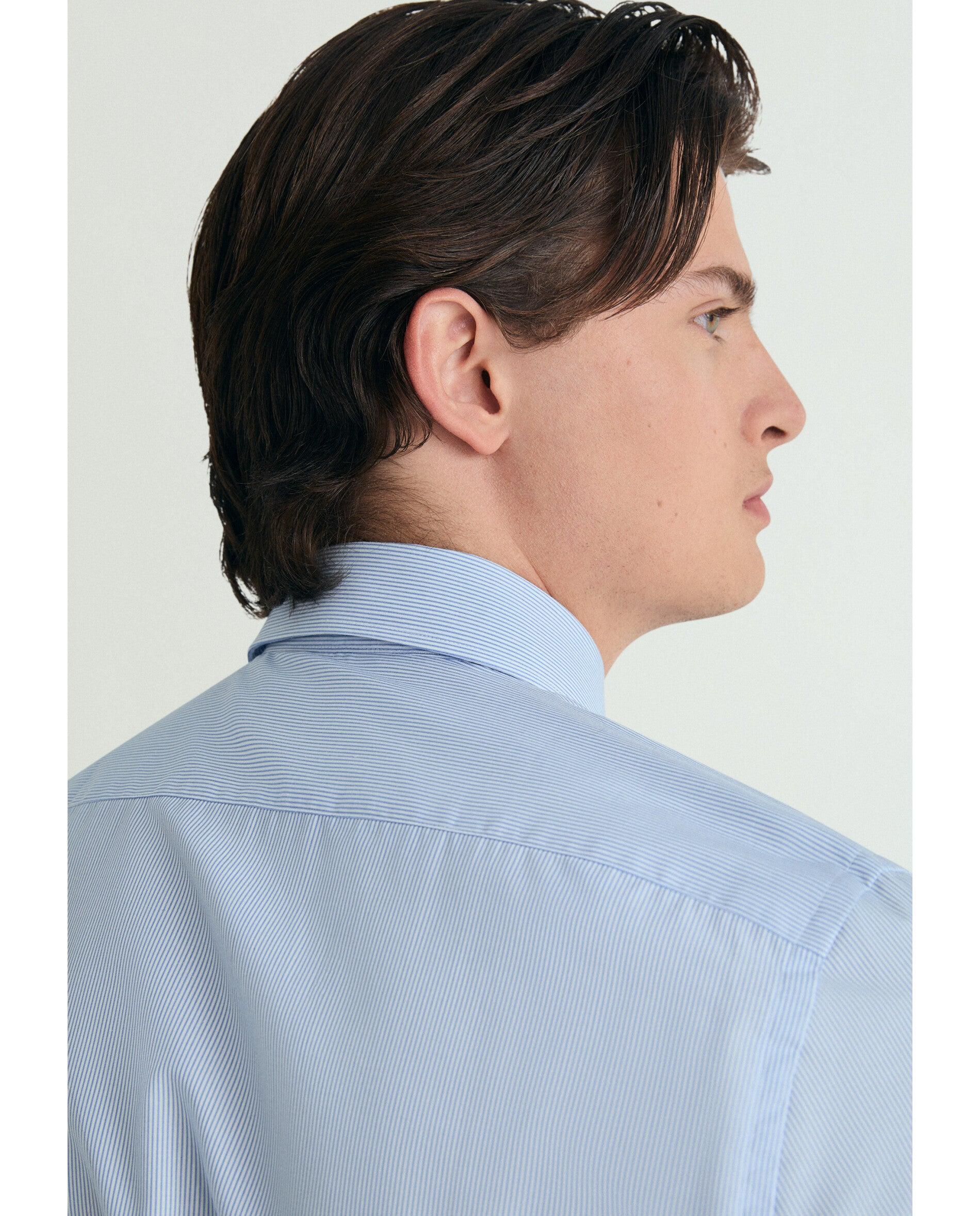 Camisa Regular Fit Às Riscas Azul-6