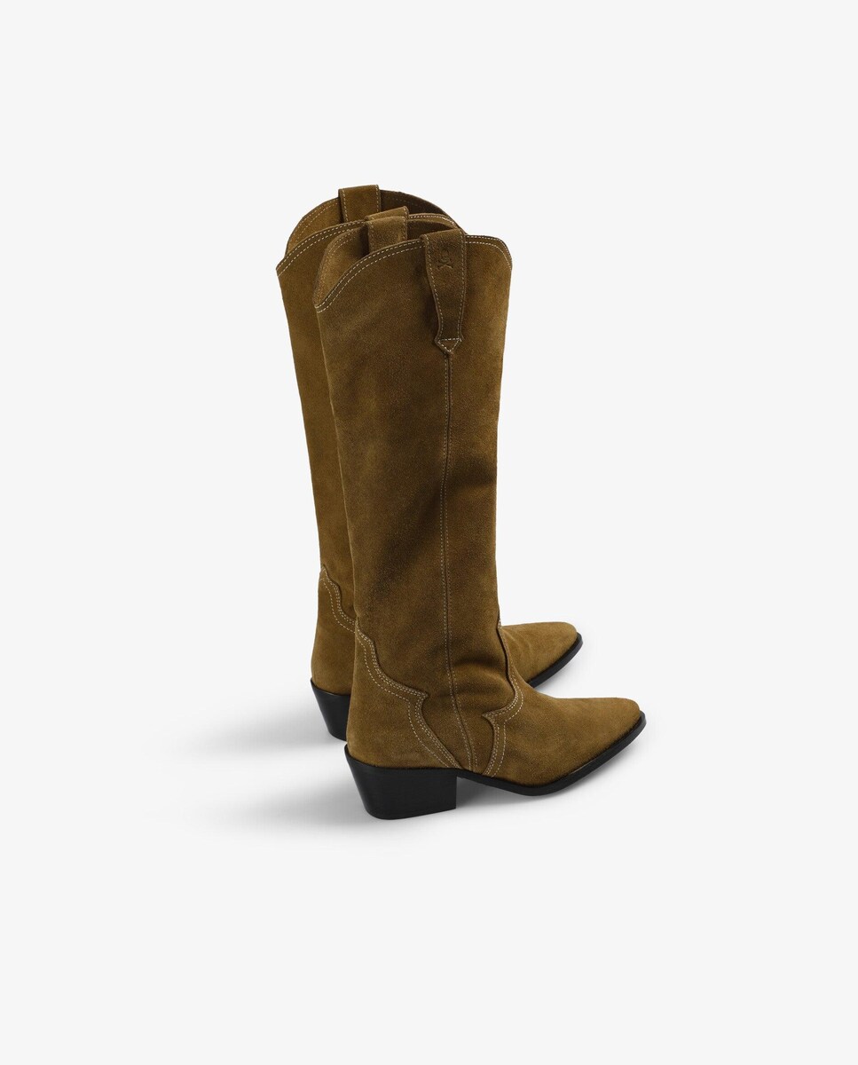 Botas Cowboy de Couro de Cano Alto Camel-3