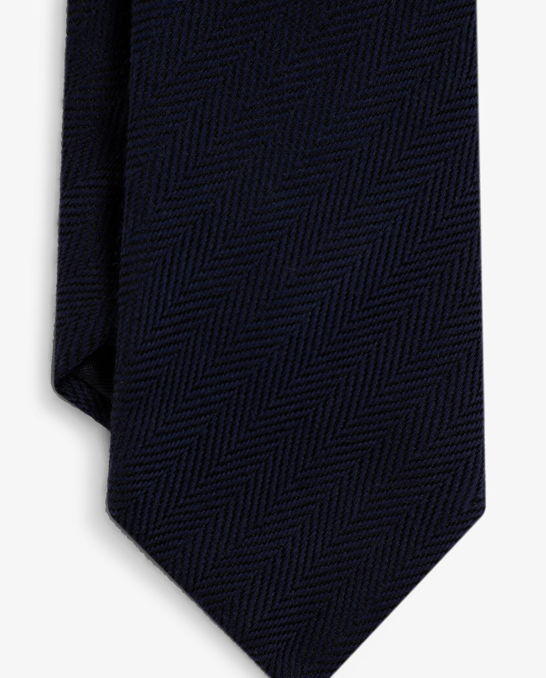 Gravata de Lã com Design Espiga Navy-2