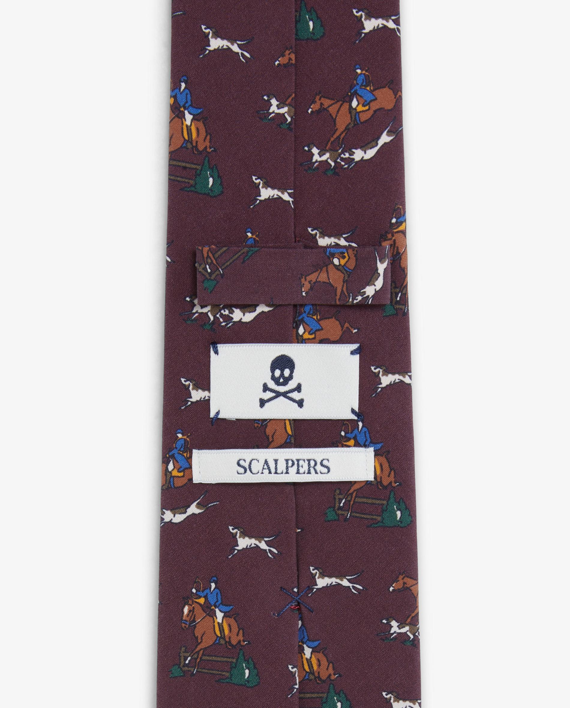 Gravata de Seda com Estampado Fantasia Bordeaux-3