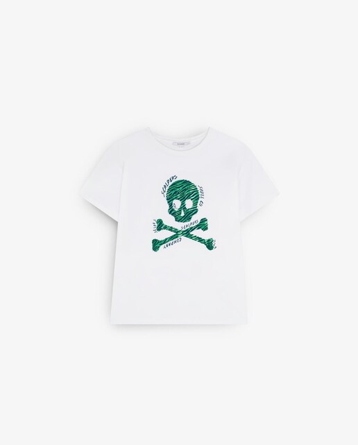 Imagem 0 de T-shirt de Algodão com Caveira