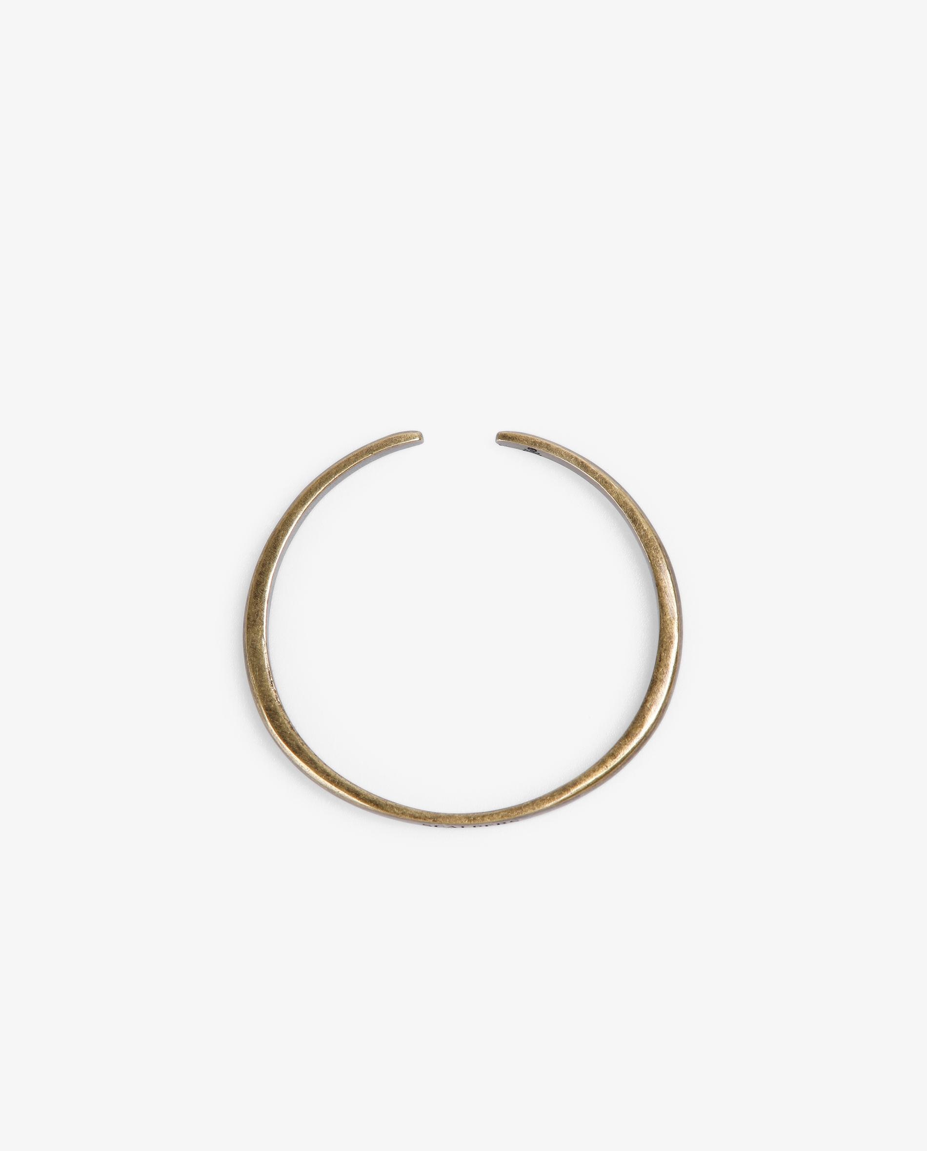 Pulseira Rígida com Acabamento Envelhecido e Logotipo Gravado Ouro-2