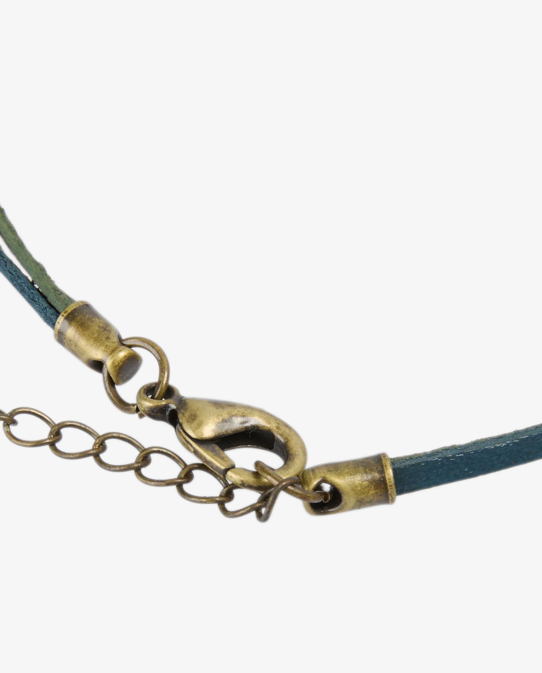 Pulseira em Couro de Dupla Volta Verde-4