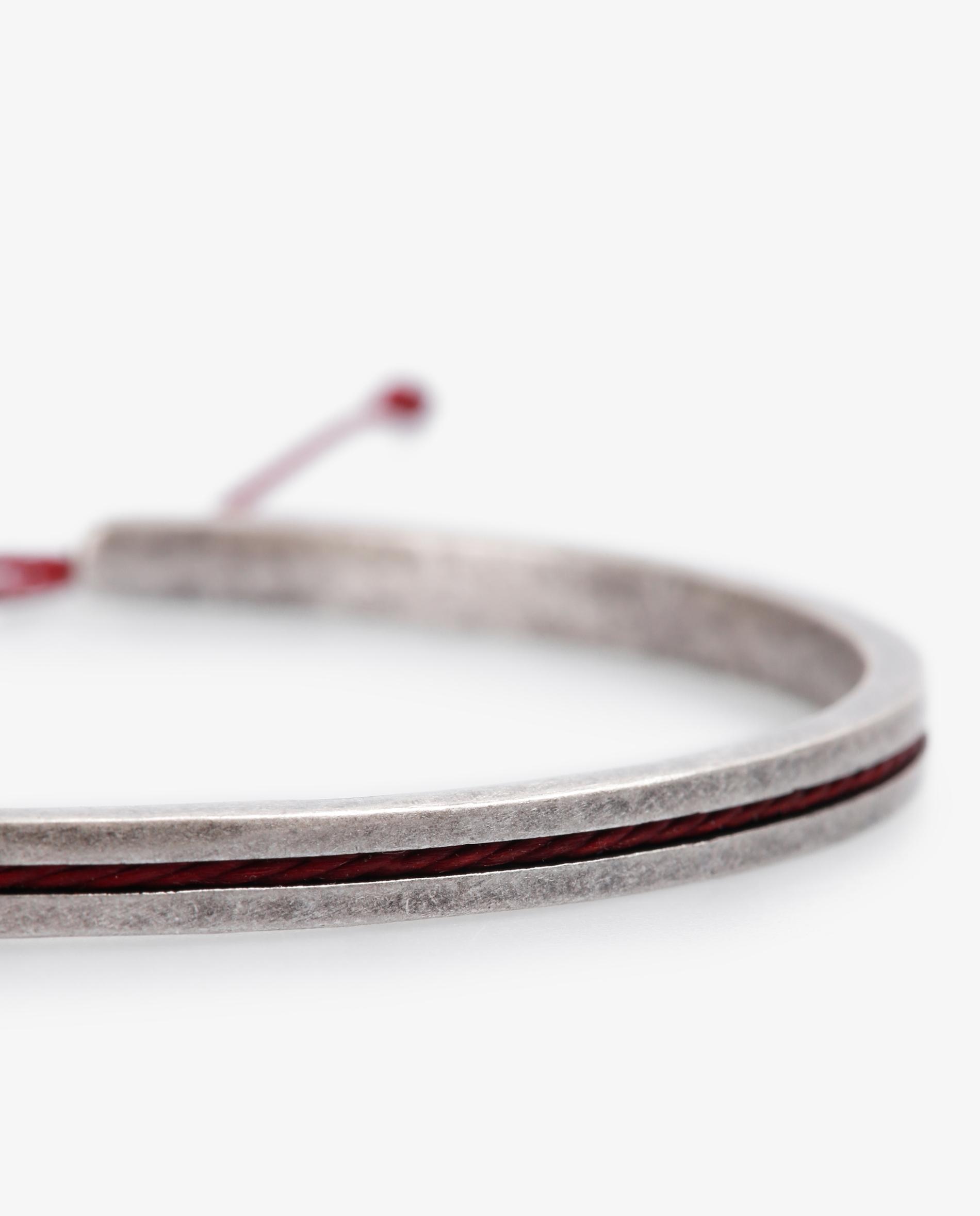 Pulseira Rígida com Linha Central em Contraste Roxo-3