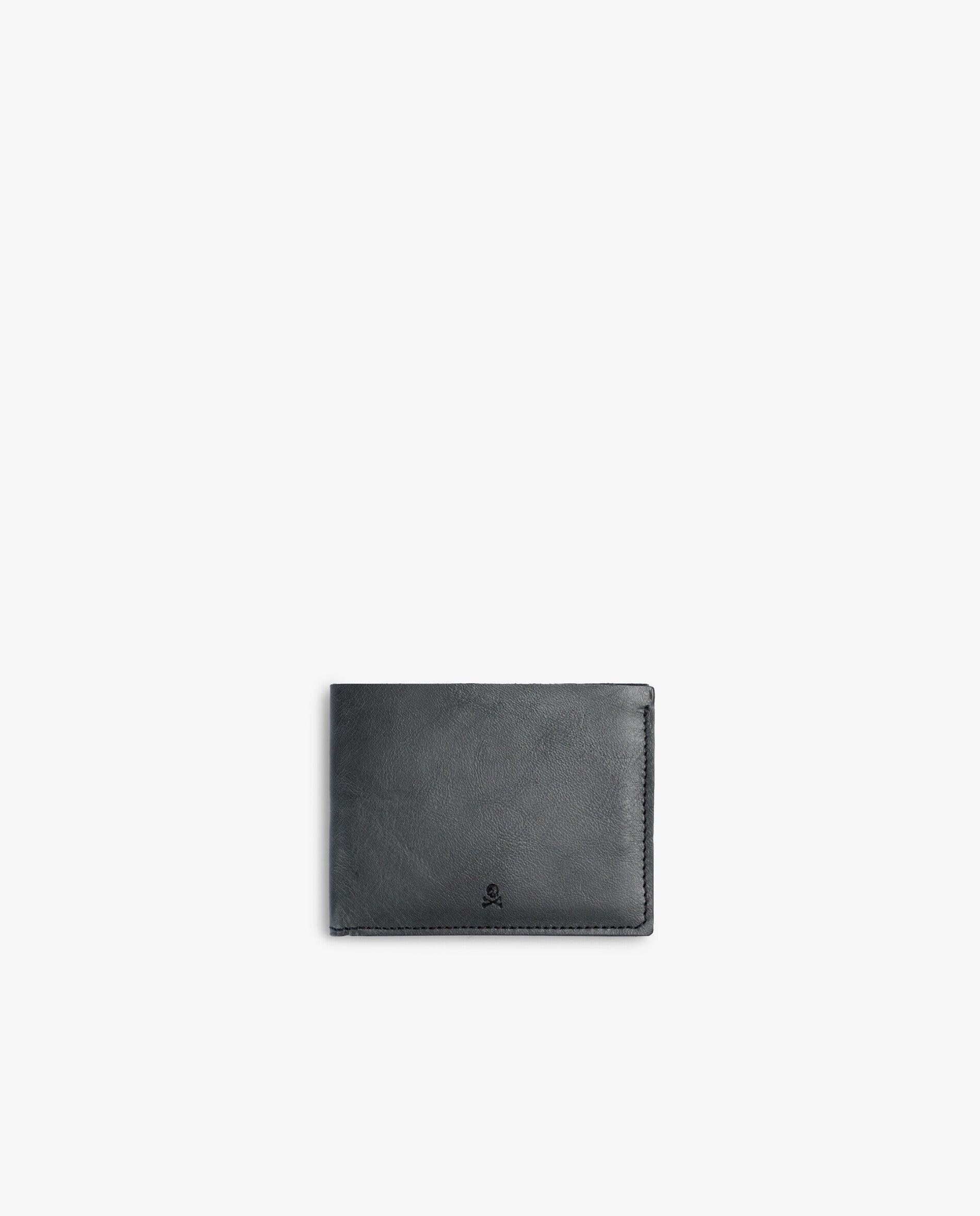 Carteira de Pele com Porta-moedas Azul-acinzentado-1