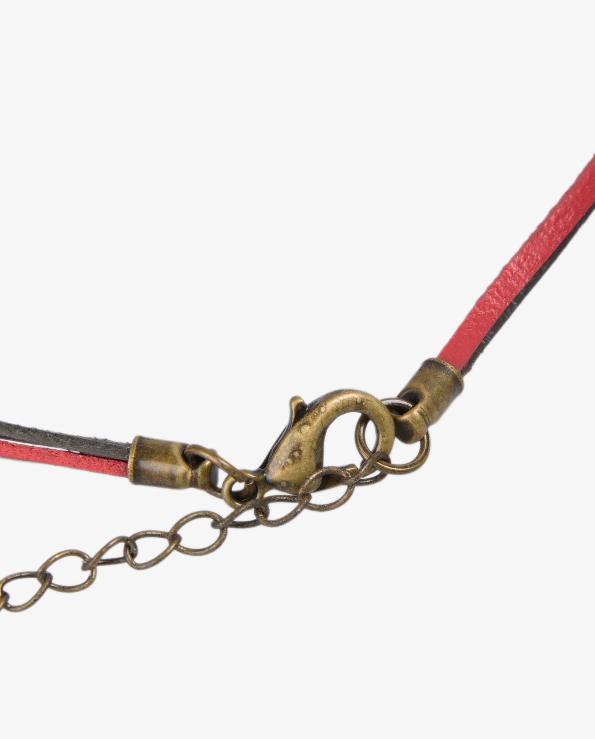 Pulseira em Couro de Dupla Volta Vermelho-4