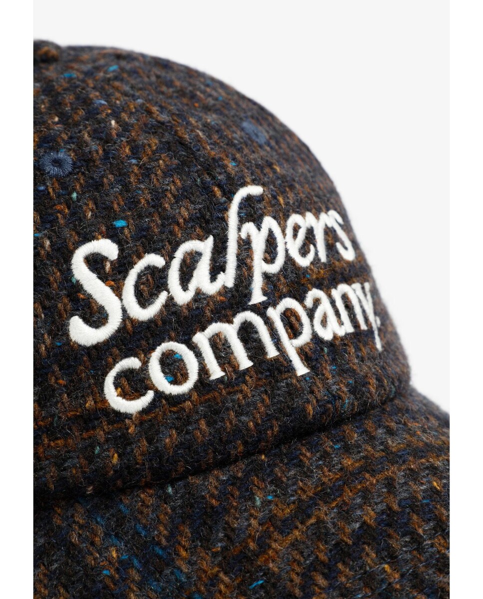 Boné aos Quadrados com Logo Bordado Azul-marinho-3