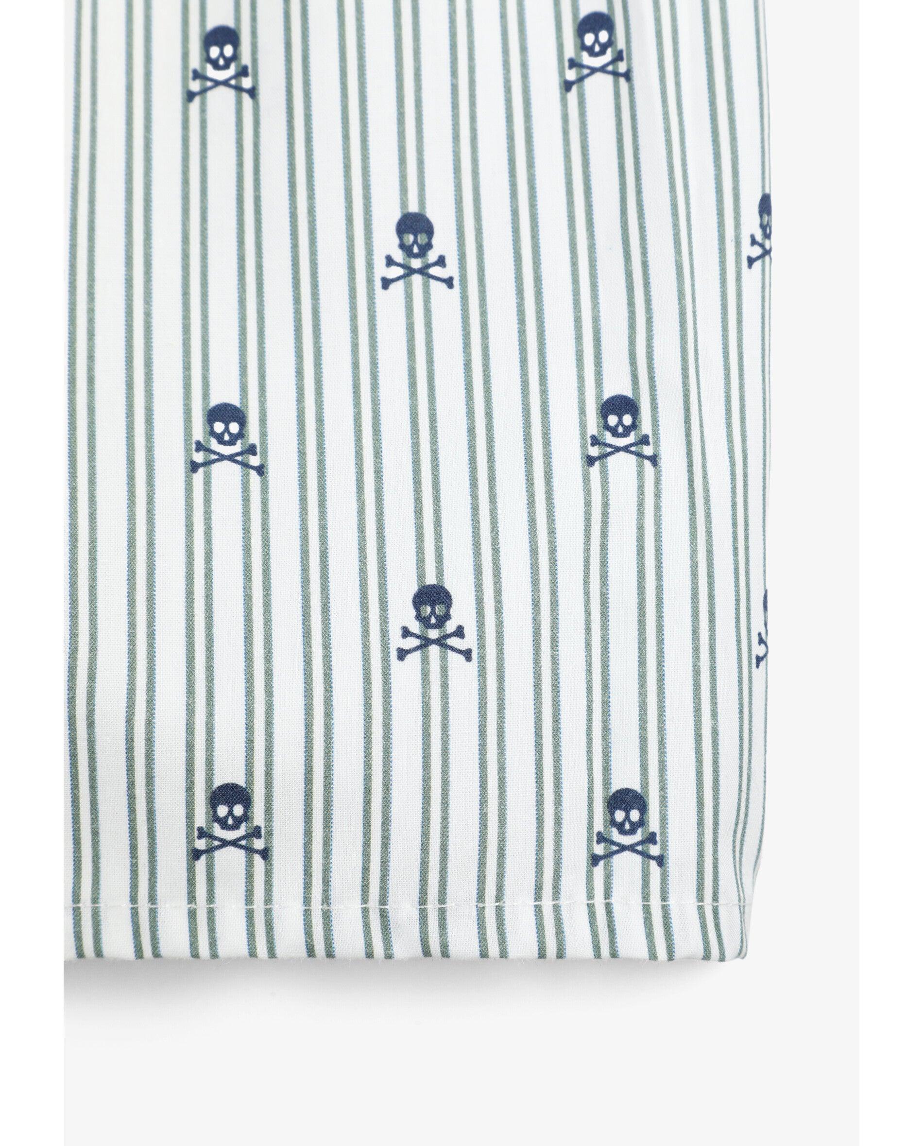 Boxer de Tecido em Algodão Estampado Caqui-3