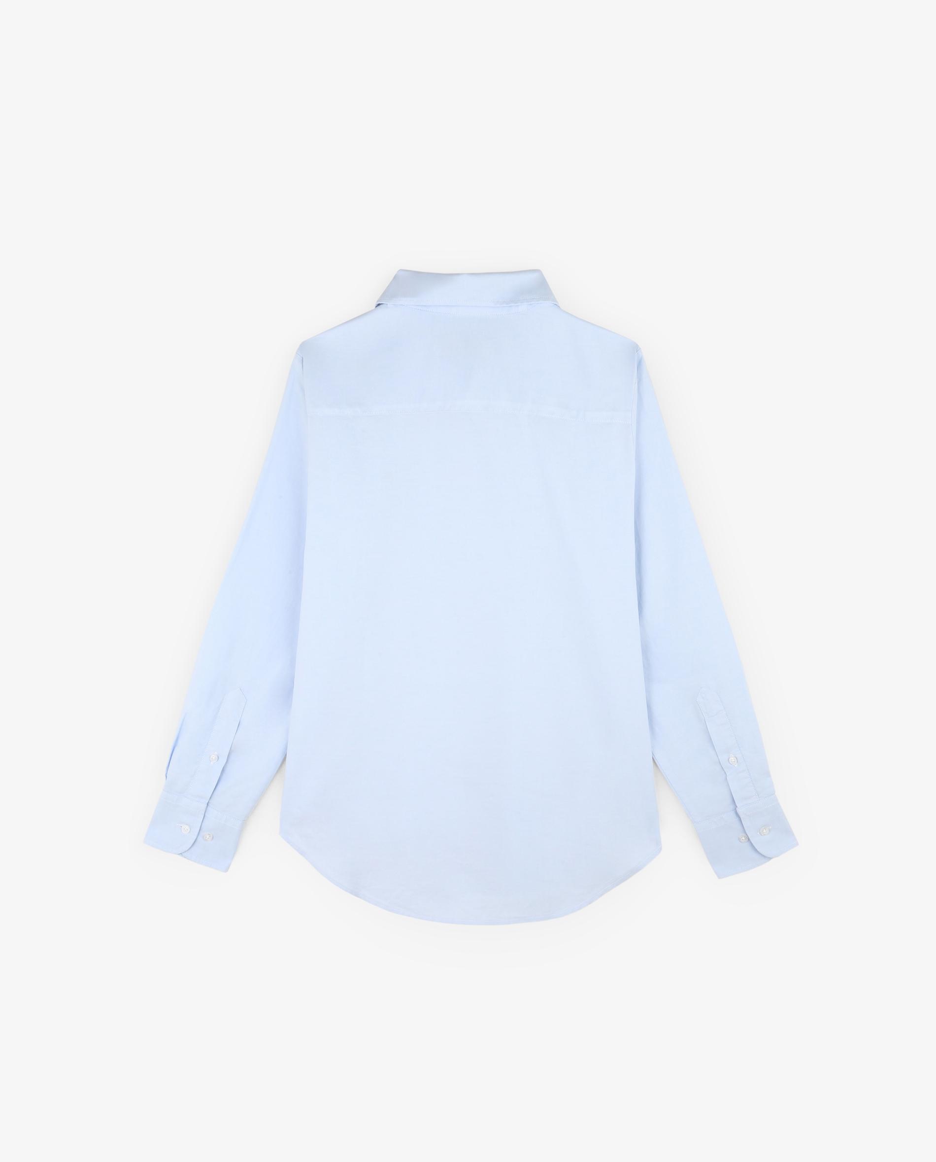 Camisa de Manga Comprida e Gola Clássica Azuis-6