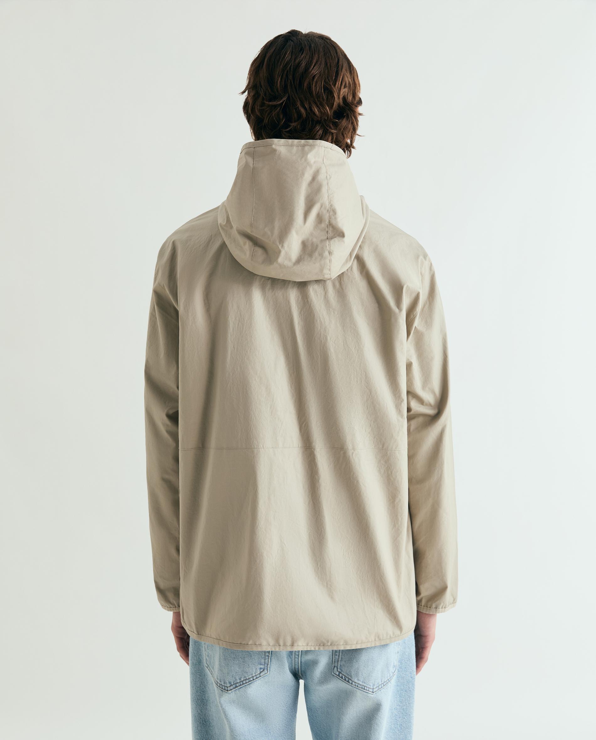 Parka com Capuz e Fecho Zip Camel-2