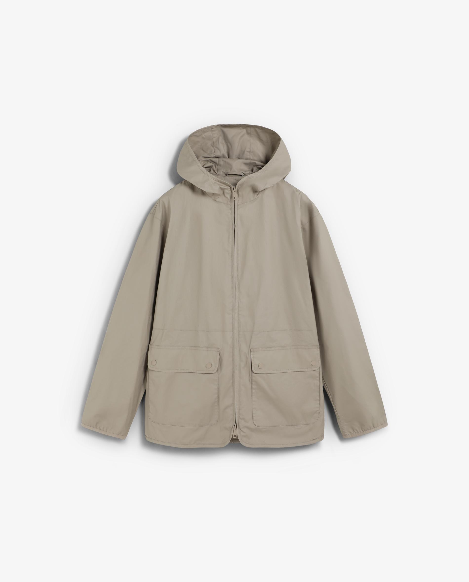 Parka com Capuz e Fecho Zip Camel-6