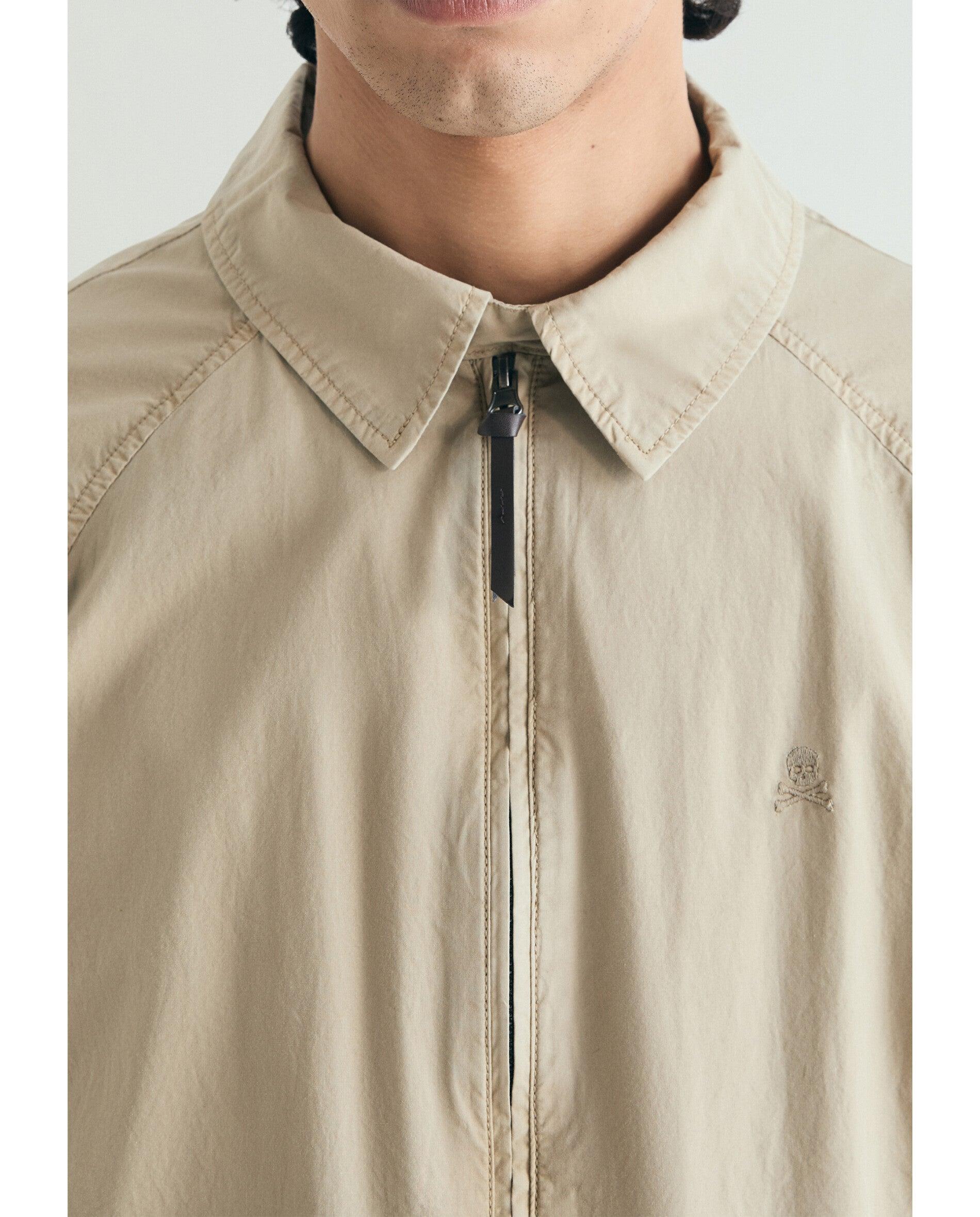 Blusão Bomber de Algodão com Fecho Zip Camel-4