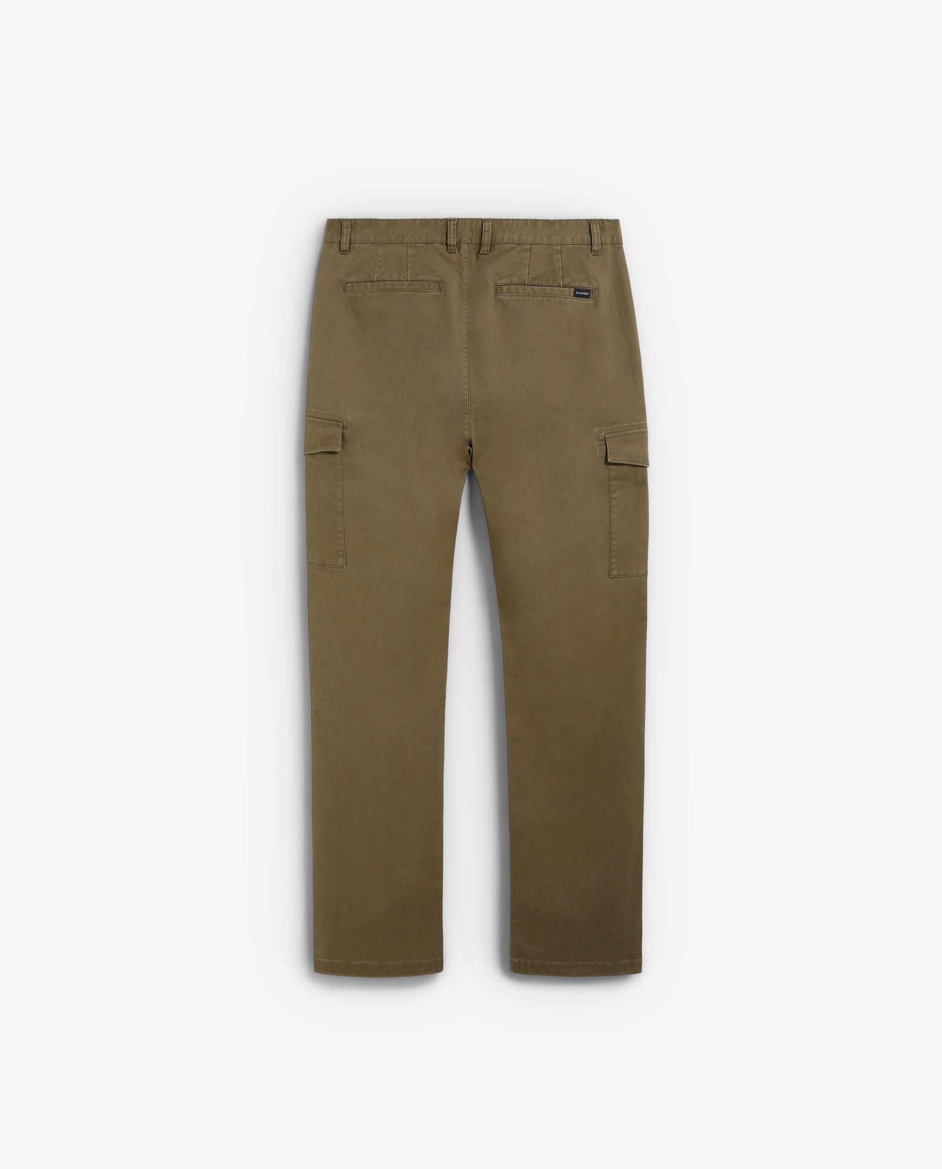 Calças Cargo Slim Fit Lisas Caqui-7