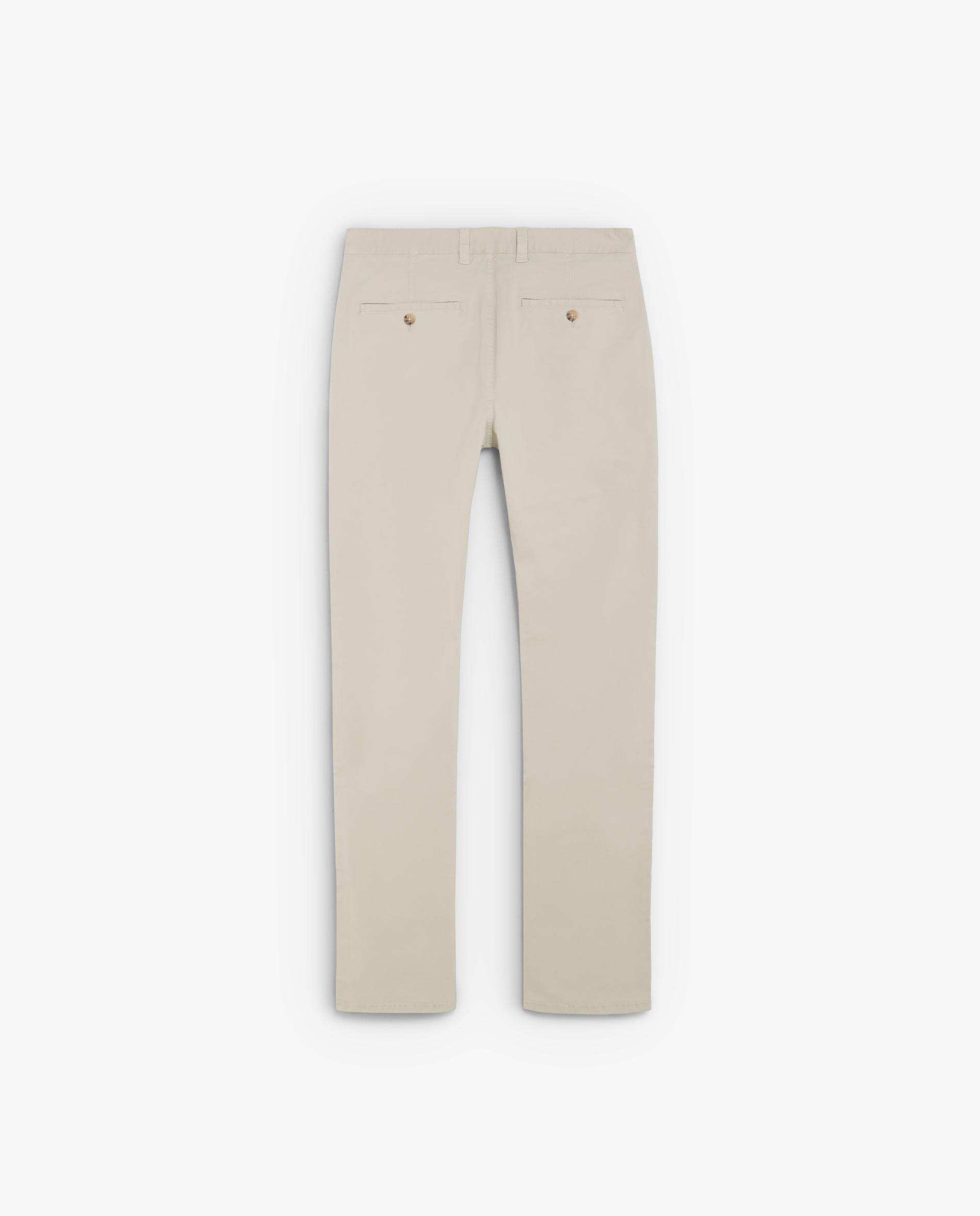 Calças Chino Regular Ligeiramente Elásticas Torrado-5