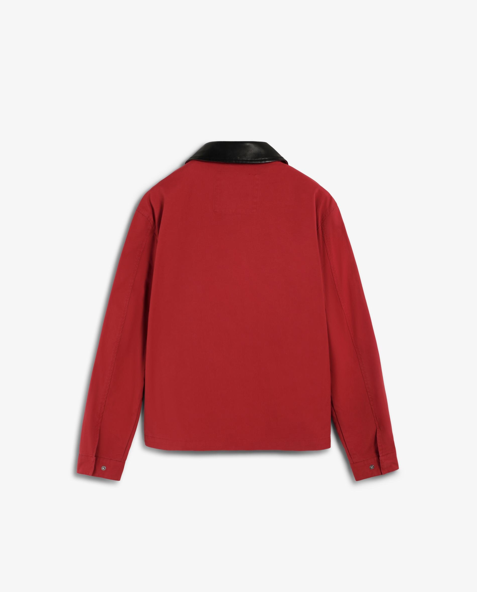 Casaco com Gola em Contraste e Fecho Zip Vermelho-6