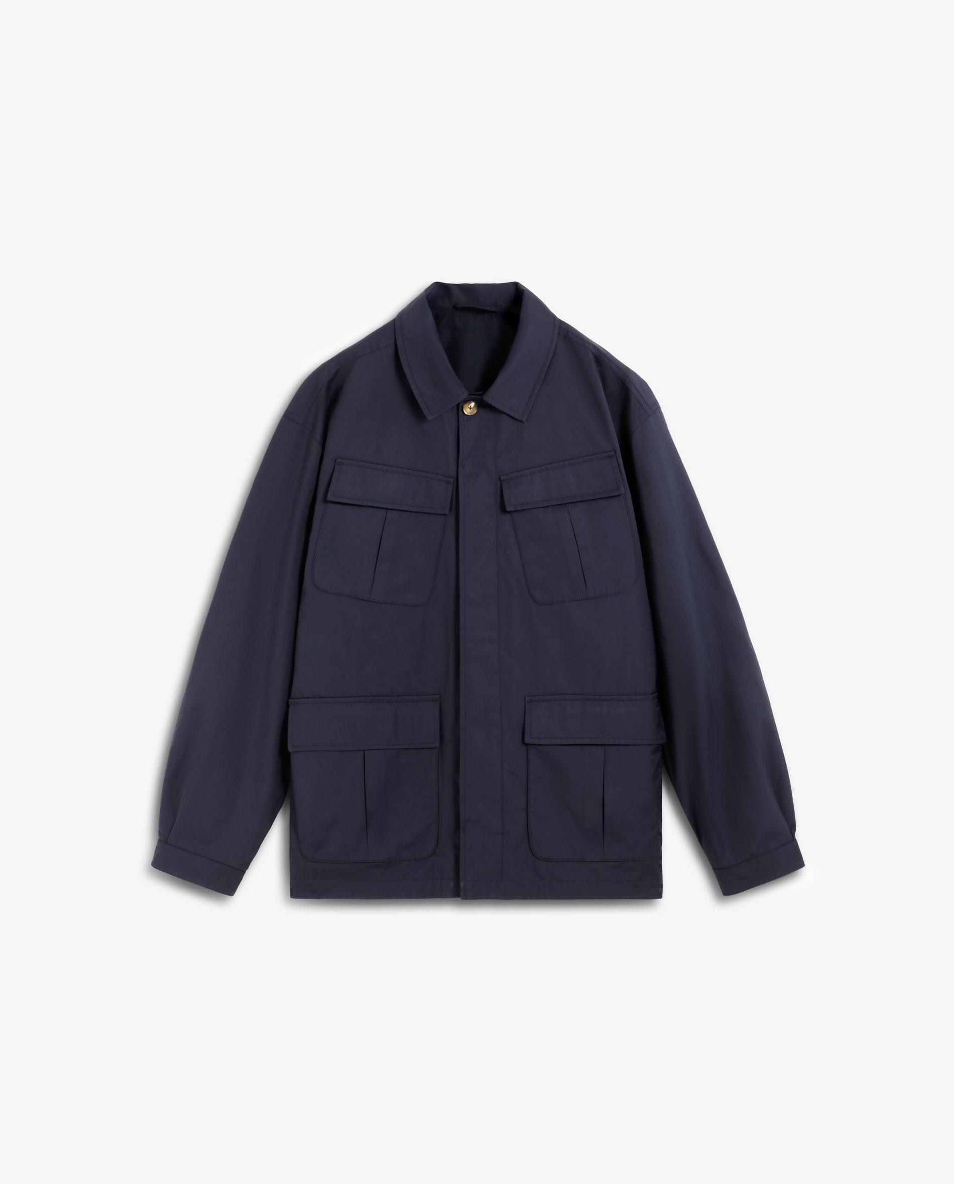 Parka com Tapeta e Botões Navy-6