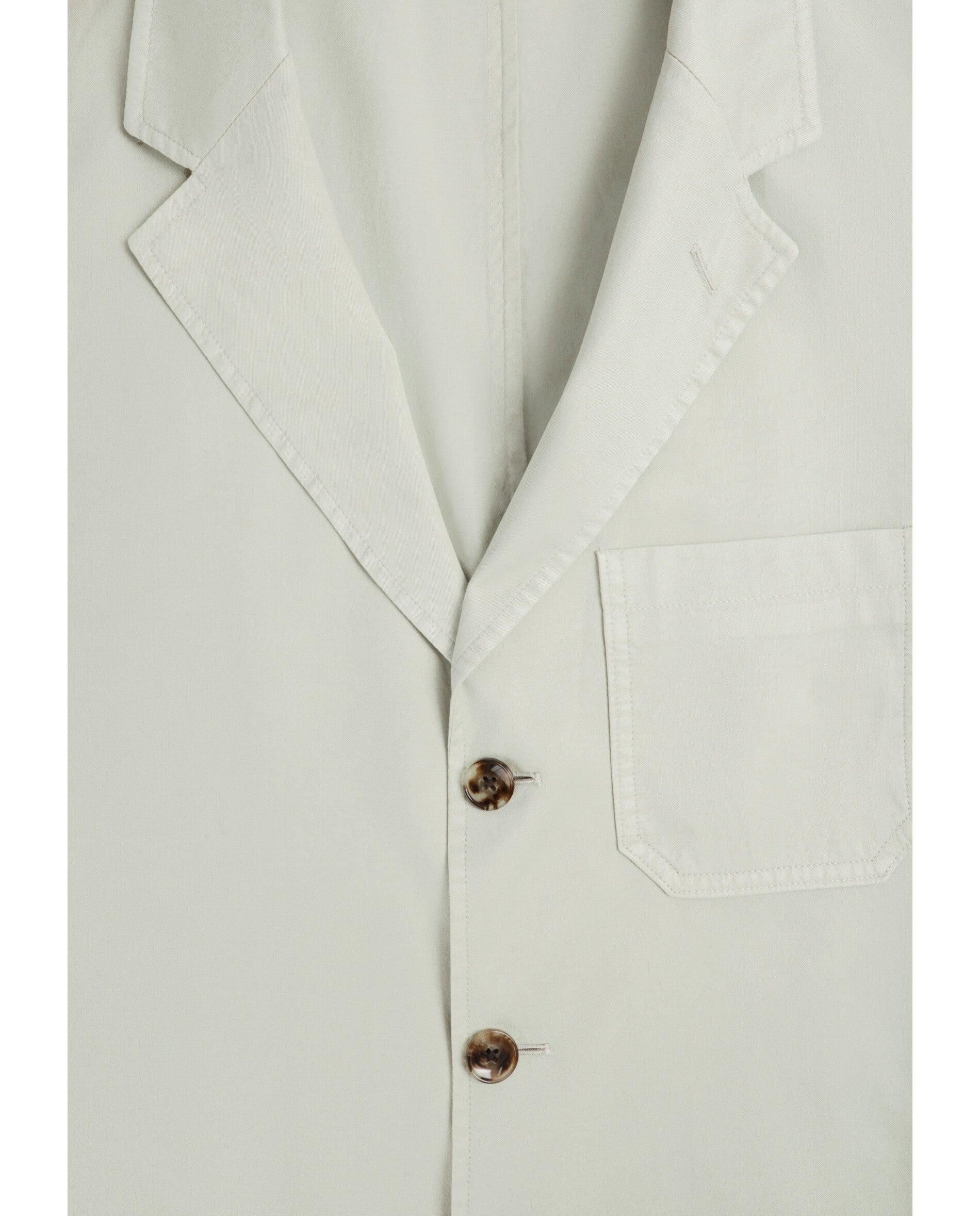 Blazer Regular Fit com Bolsos de Aba Bege-5