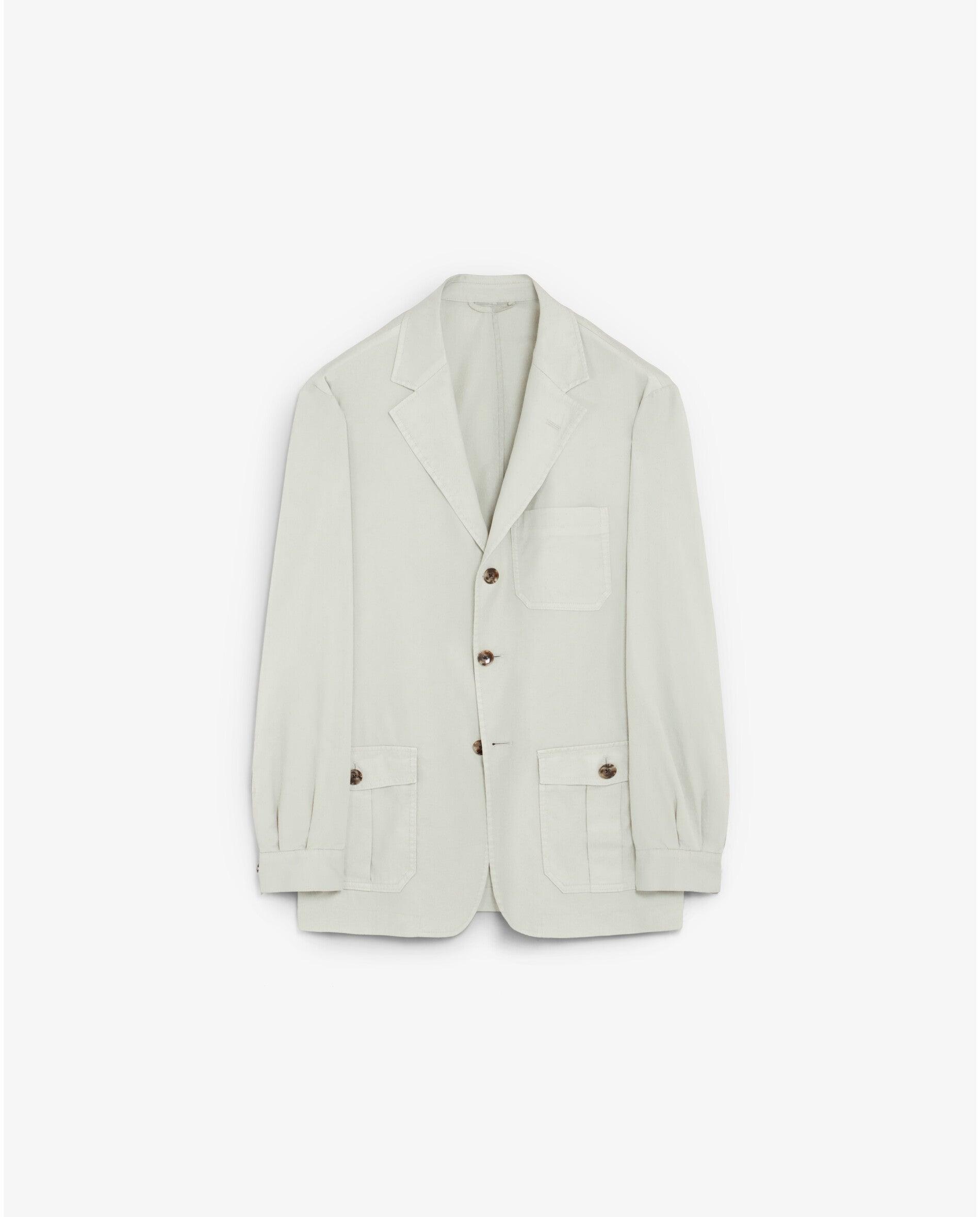Blazer Regular Fit com Bolsos de Aba Bege-6