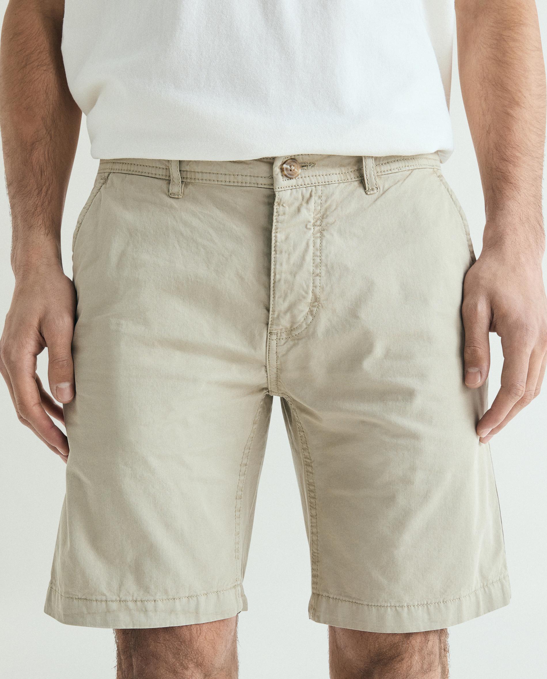 Calções Calças Chino com Fecho de Botão e Fecho Zip Torrado-2