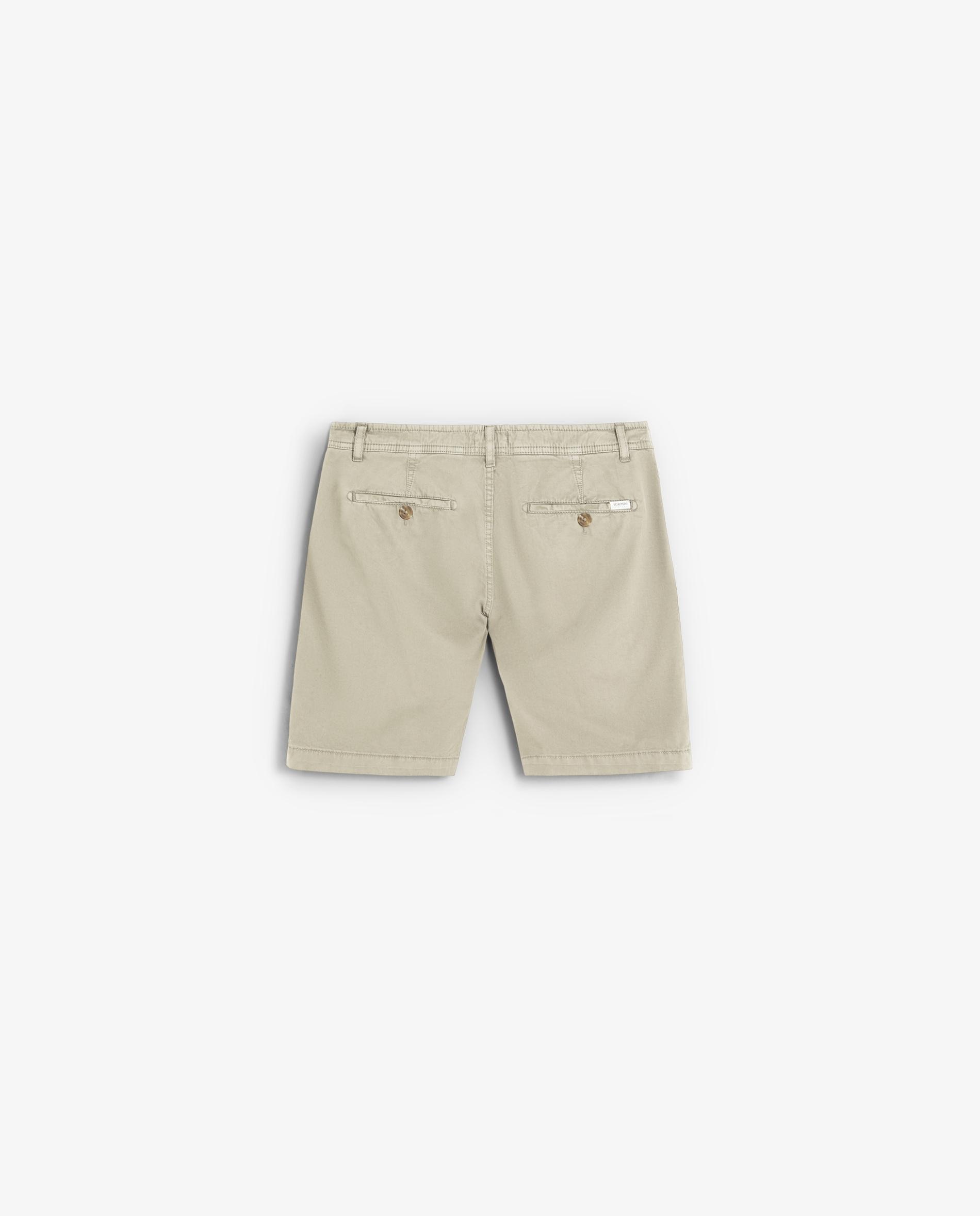 Calções Calças Chino com Fecho de Botão e Fecho Zip Torrado-5