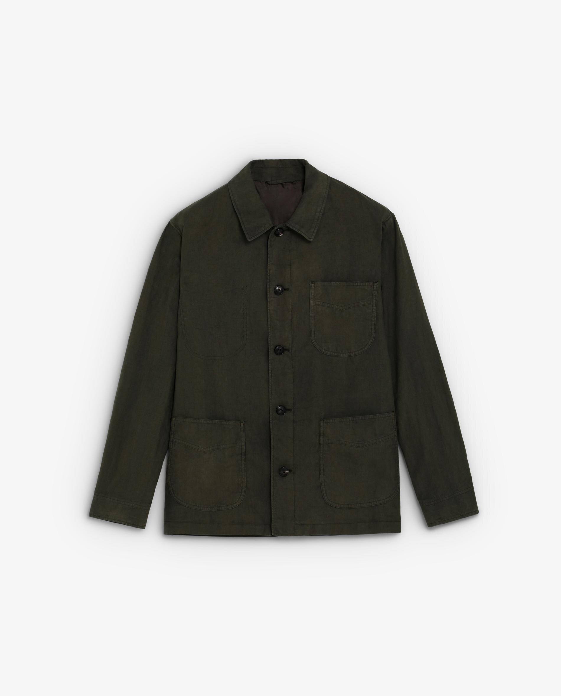 Blazer com Gola Tipo Camisa e Bolsos Patch Verde-militar-4