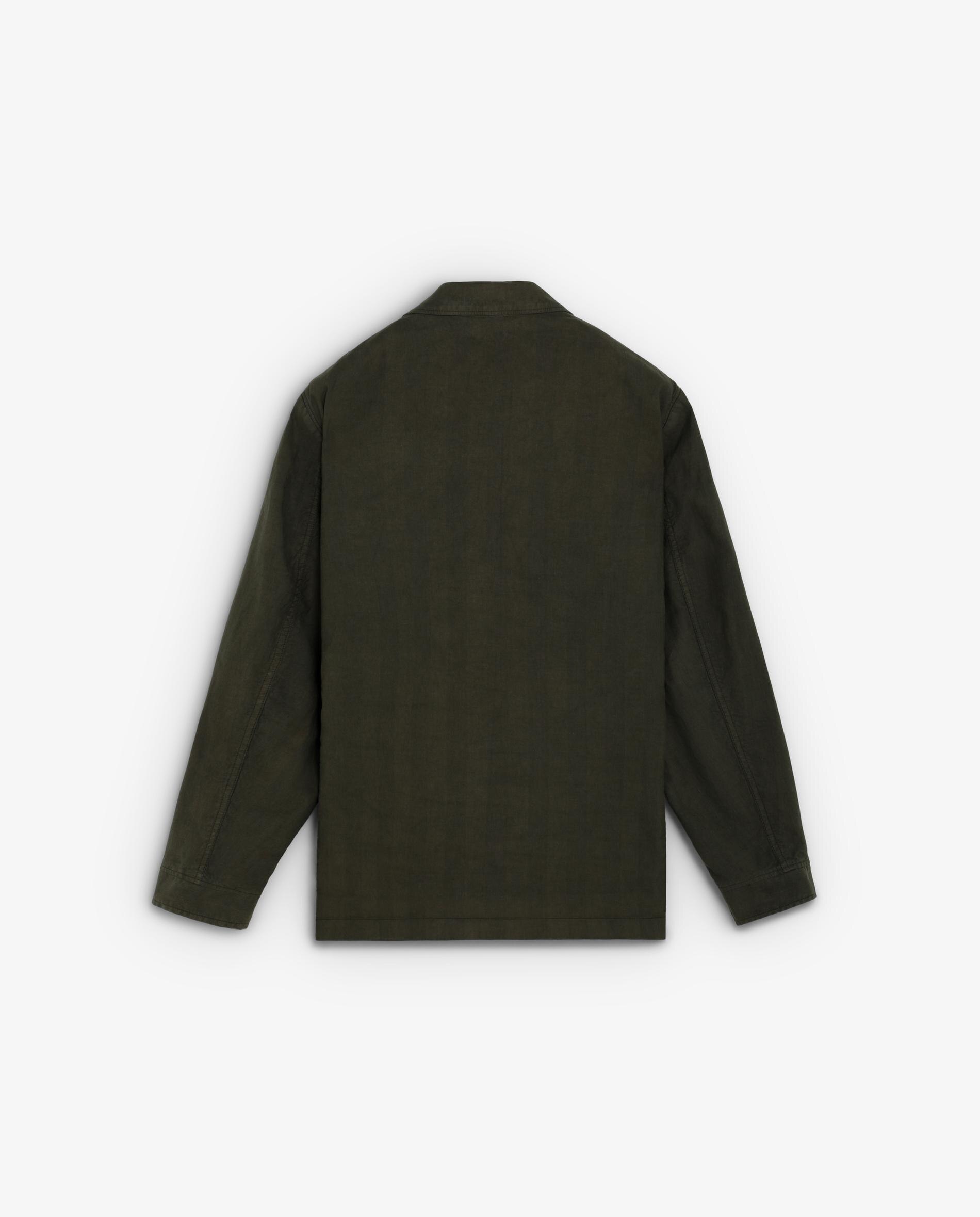 Blazer com Gola Tipo Camisa e Bolsos Patch Verde-militar-5