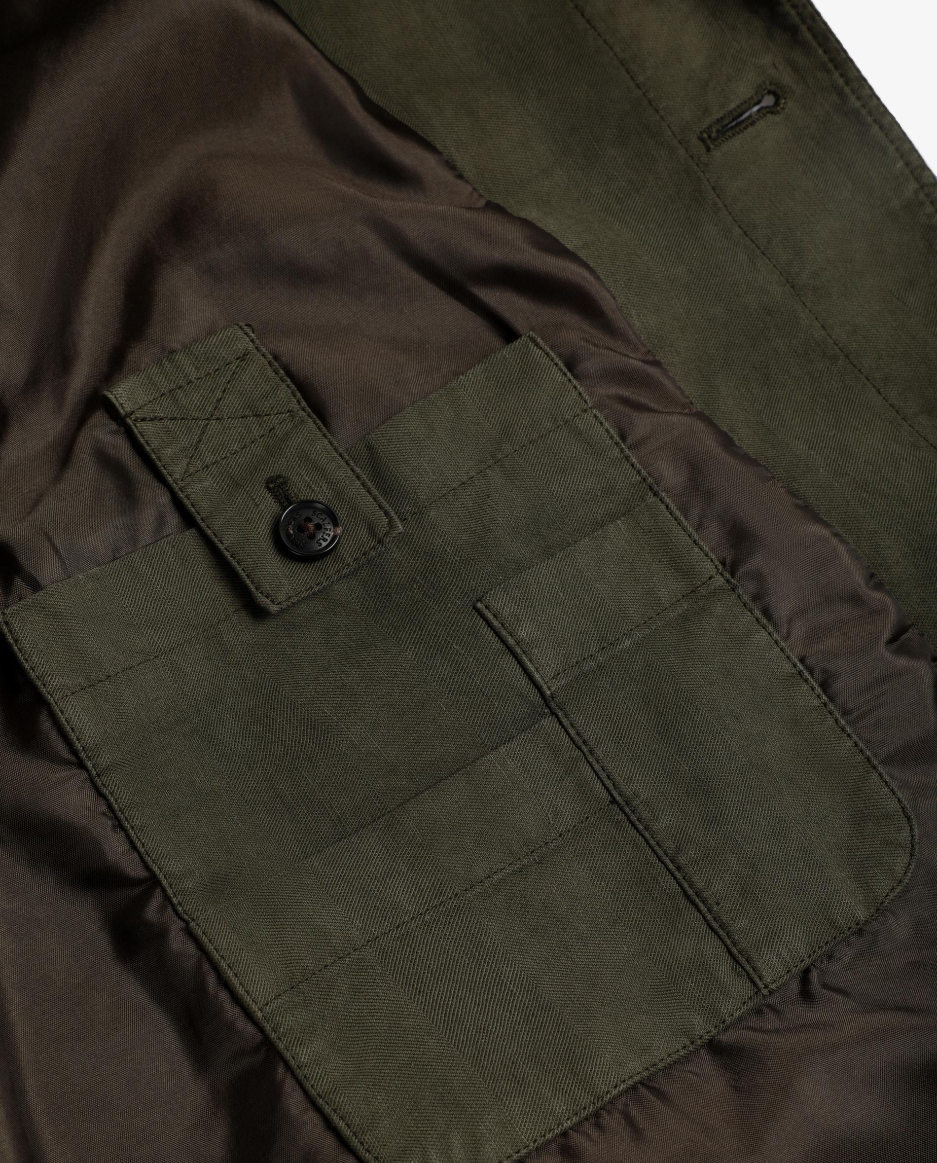 Blazer com Gola Tipo Camisa e Bolsos Patch Verde-militar-7