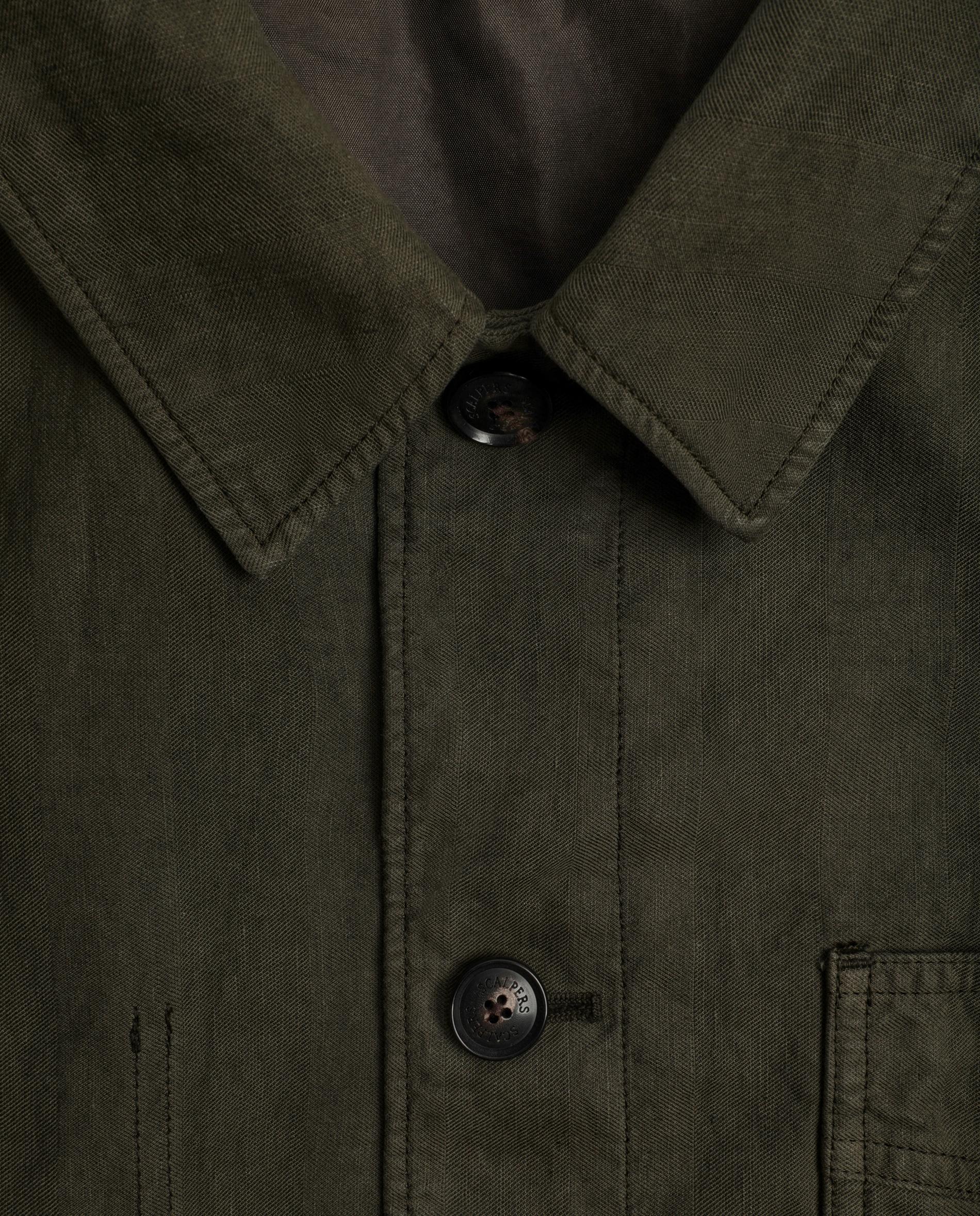 Blazer com Gola Tipo Camisa e Bolsos Patch Verde-militar-8
