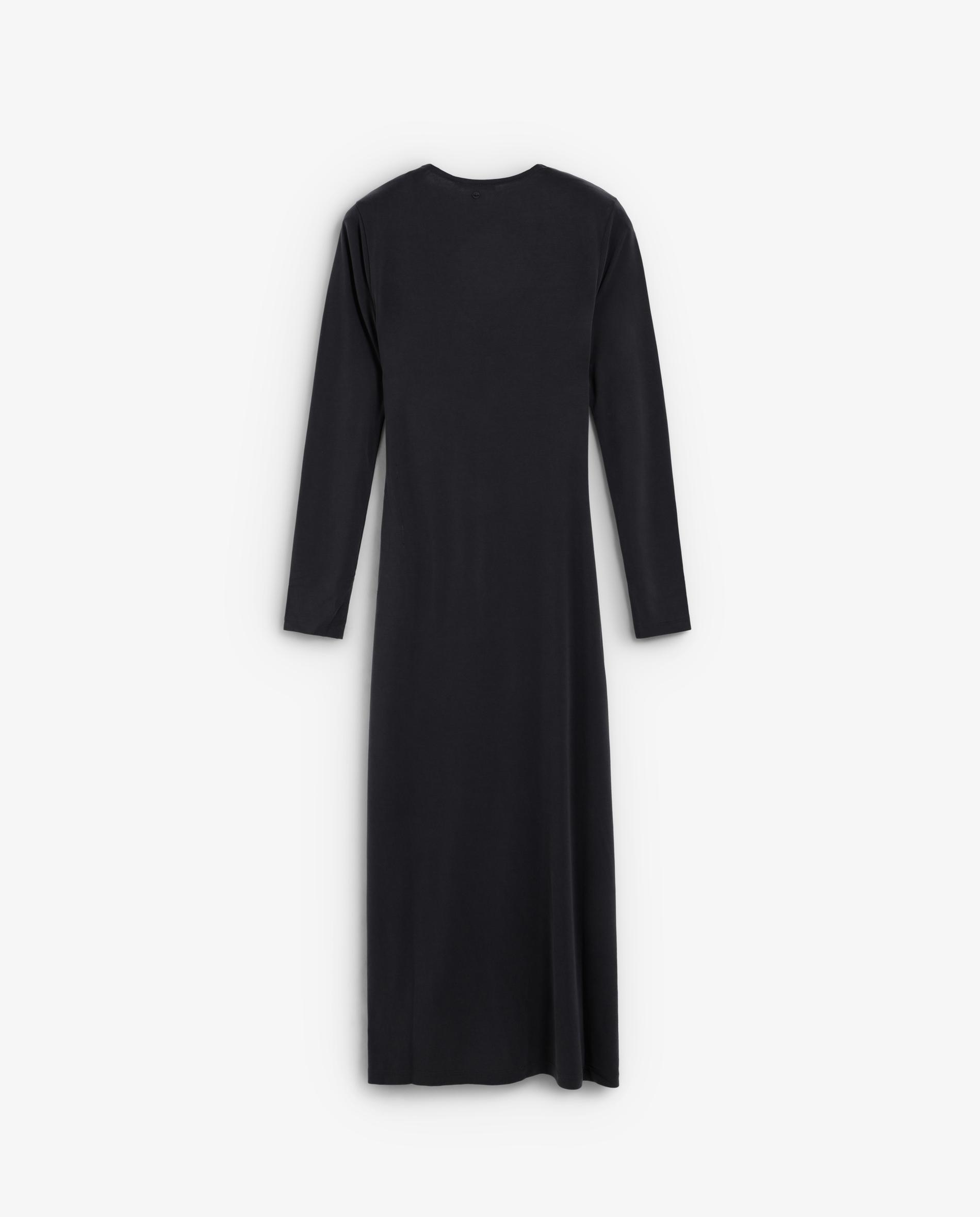 Vestido Midi Elástico com Franzido Lateral Cinzento-escuro-6