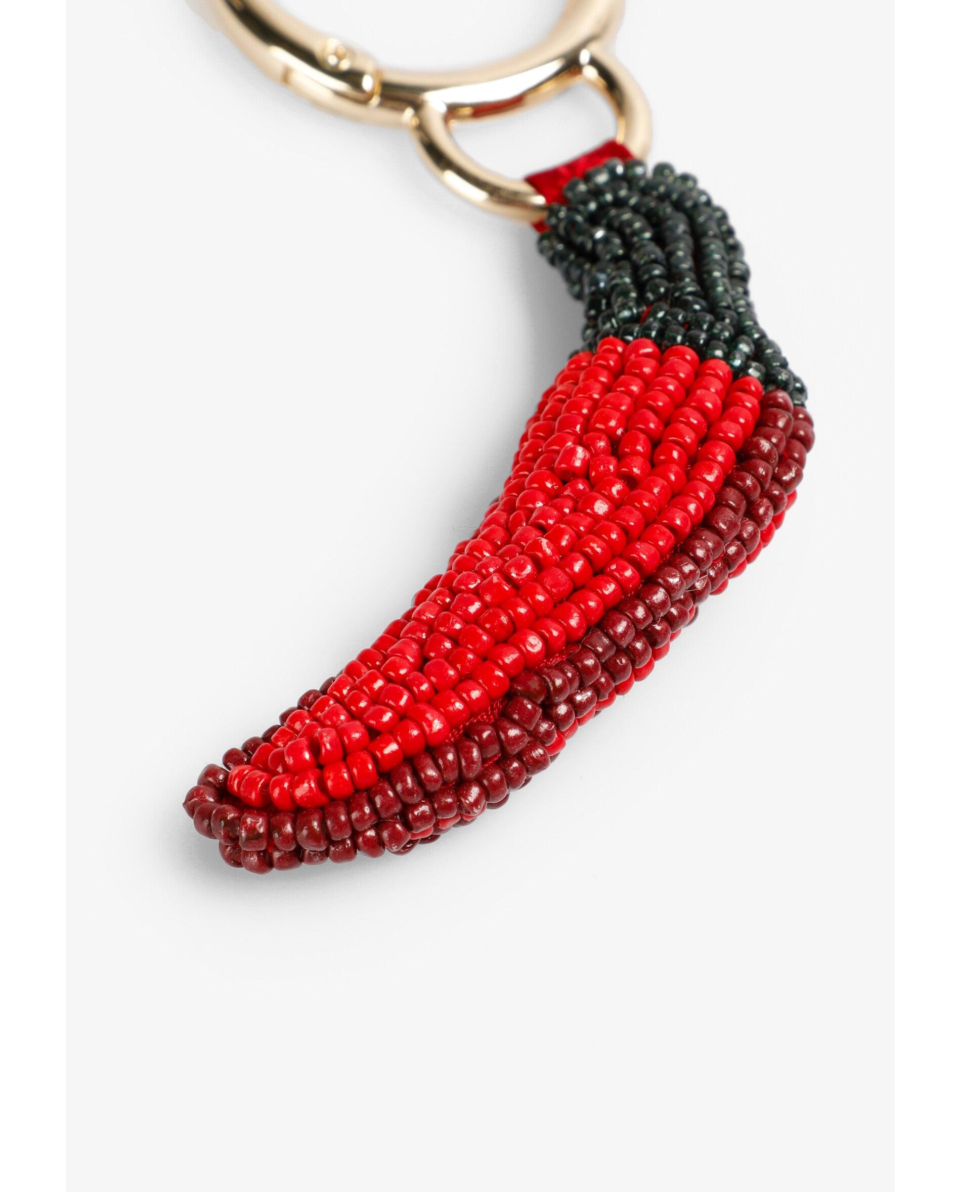 Porta-chaves Realizado com Contas Vermelho-3