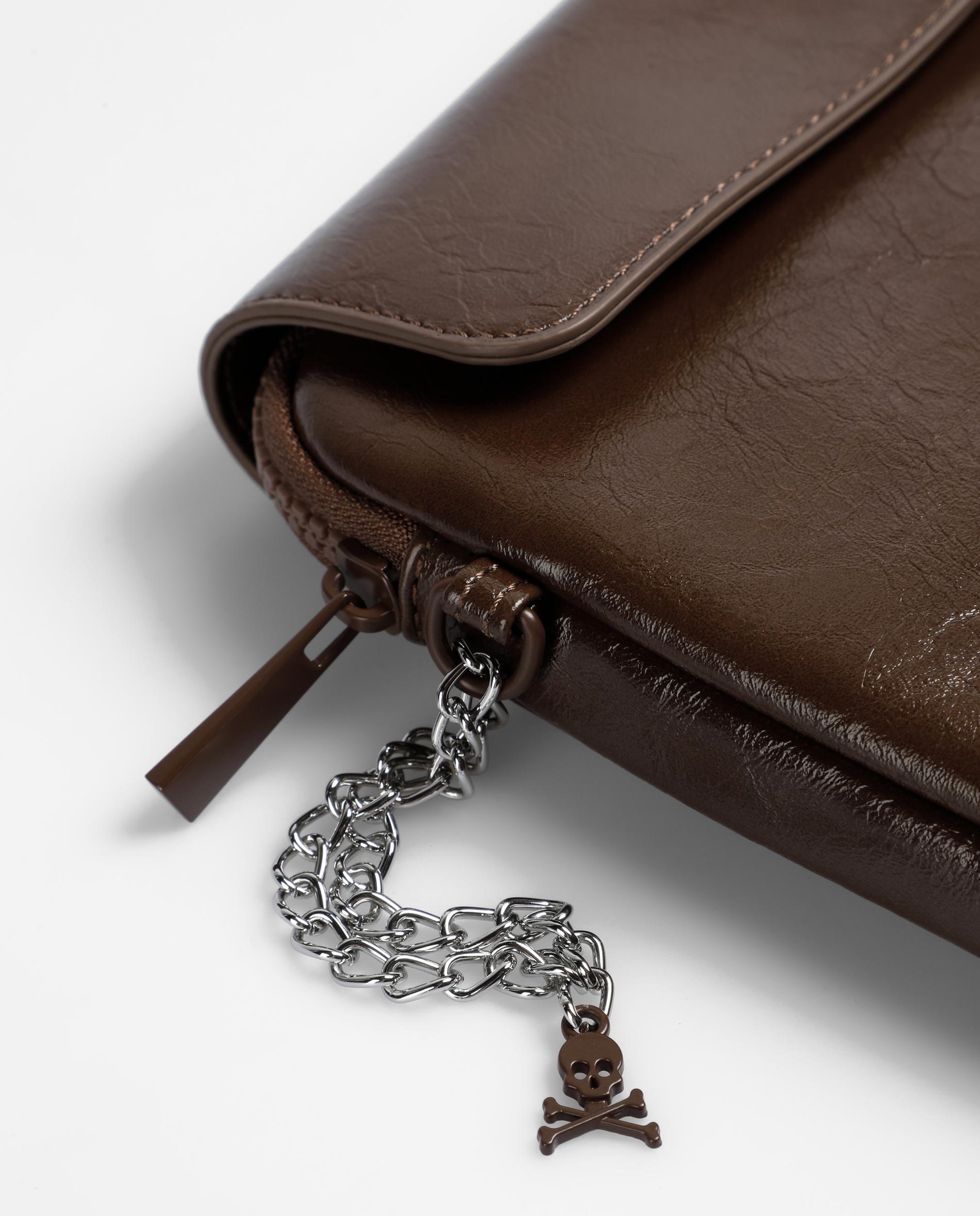 Portadocumentos com Aba e Fecho Zip Castanho-escuro-5