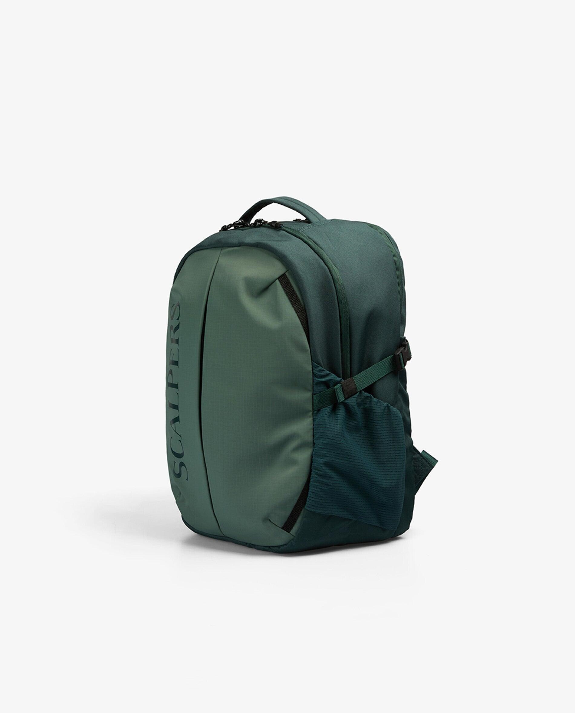 Mochila de Tecido Técnico com Fecho Zip Verde-3