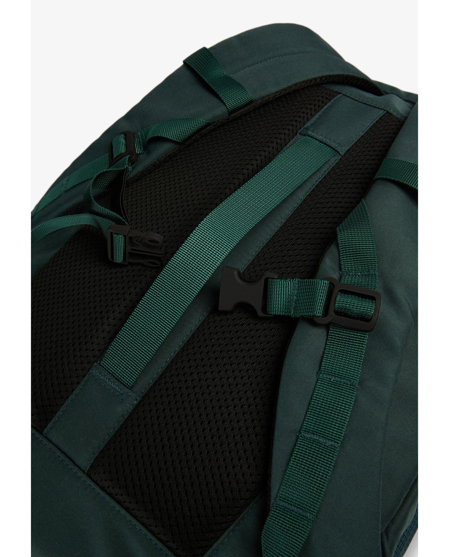 Mochila de Tecido Técnico com Fecho Zip Verde-4