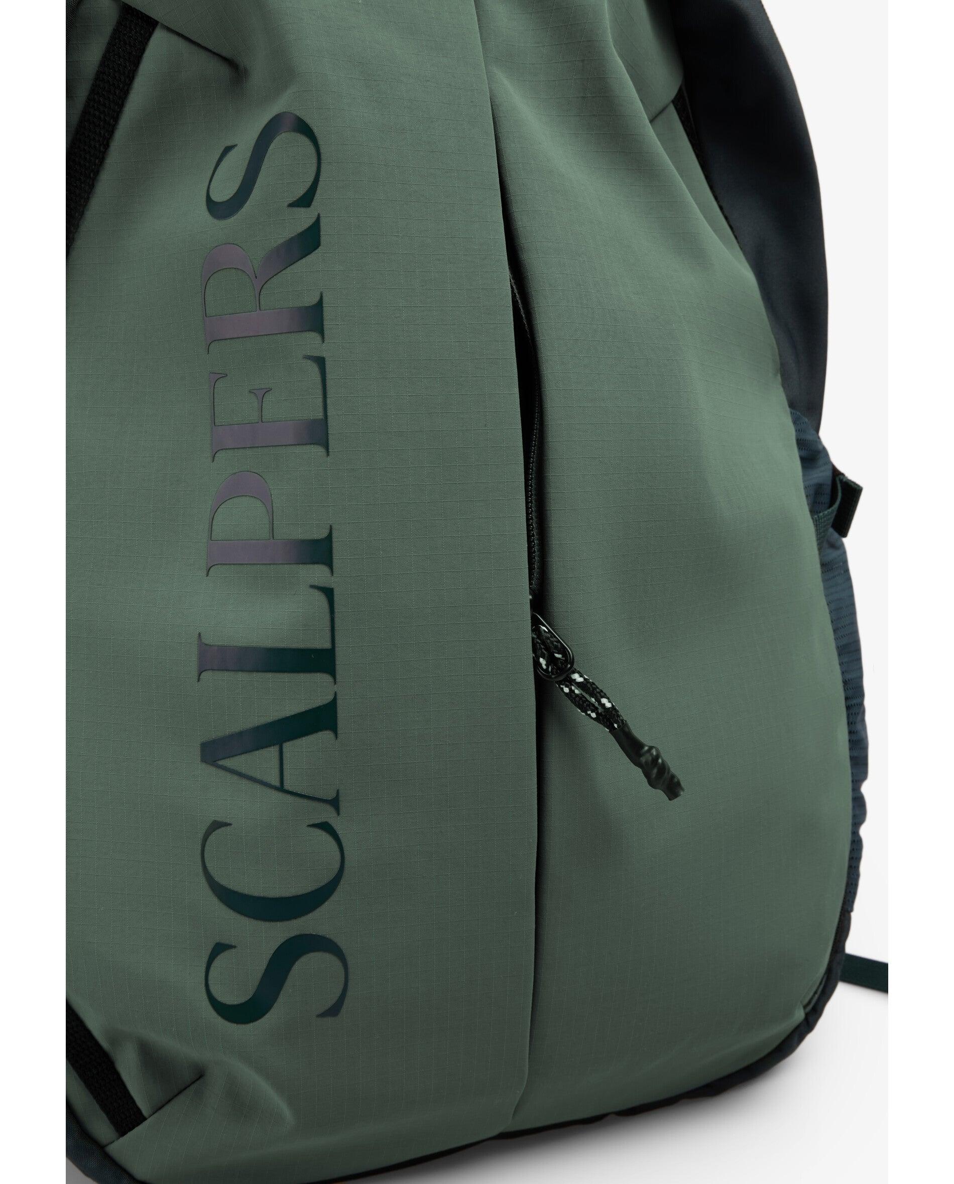 Mochila de Tecido Técnico com Fecho Zip Verde-8